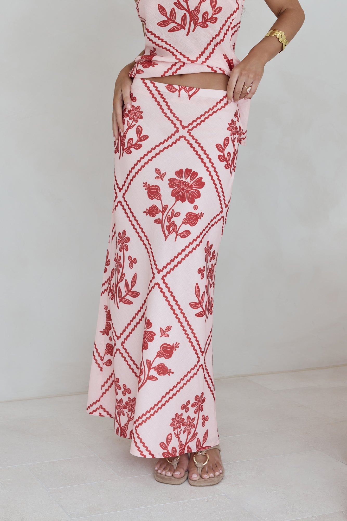 Minimale Maxi Skirt Red