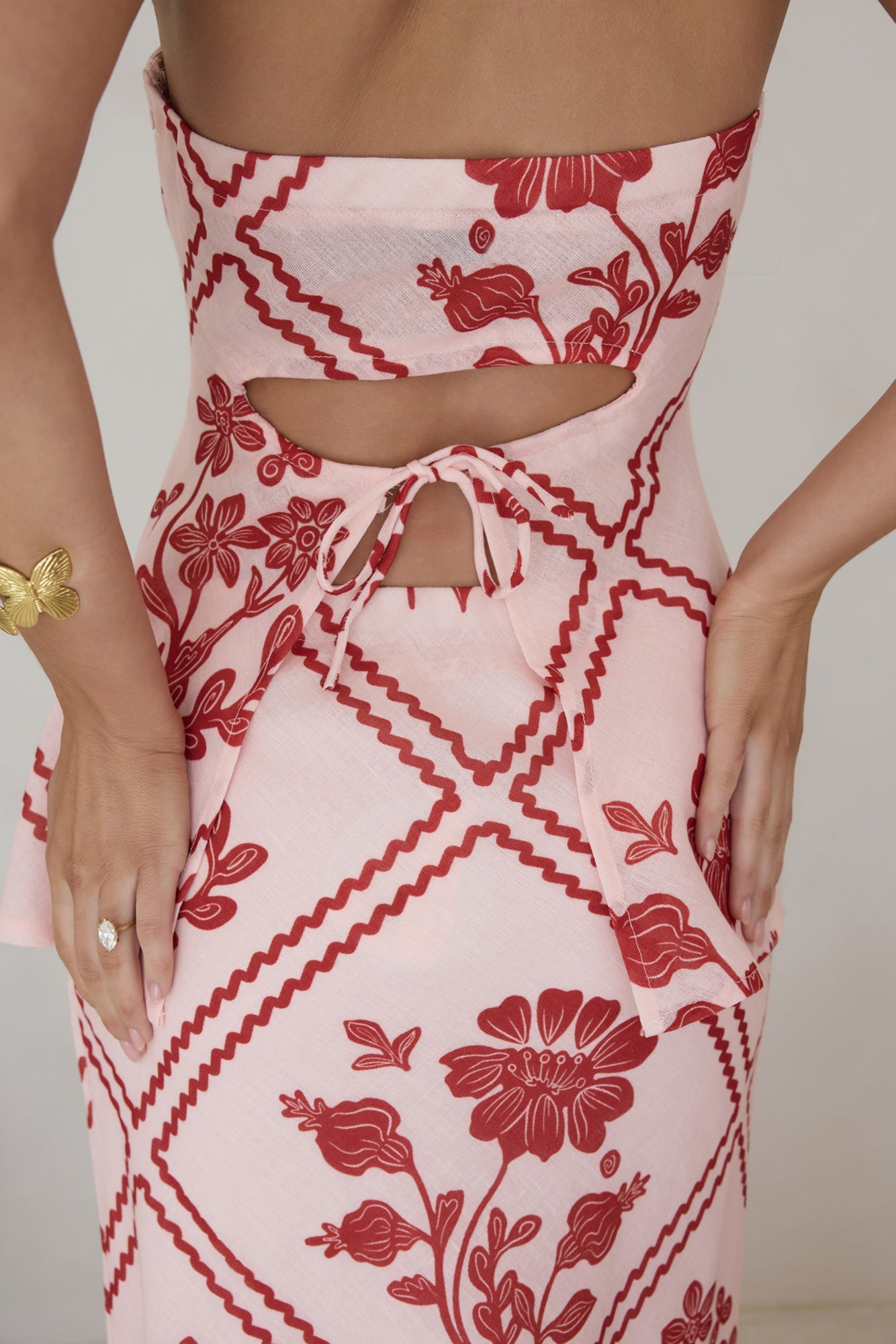 Minimale Longline Strapless Top Red