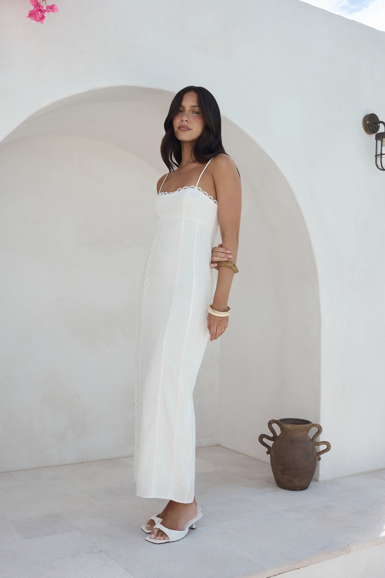 Moonlit Dance Maxi Dress White