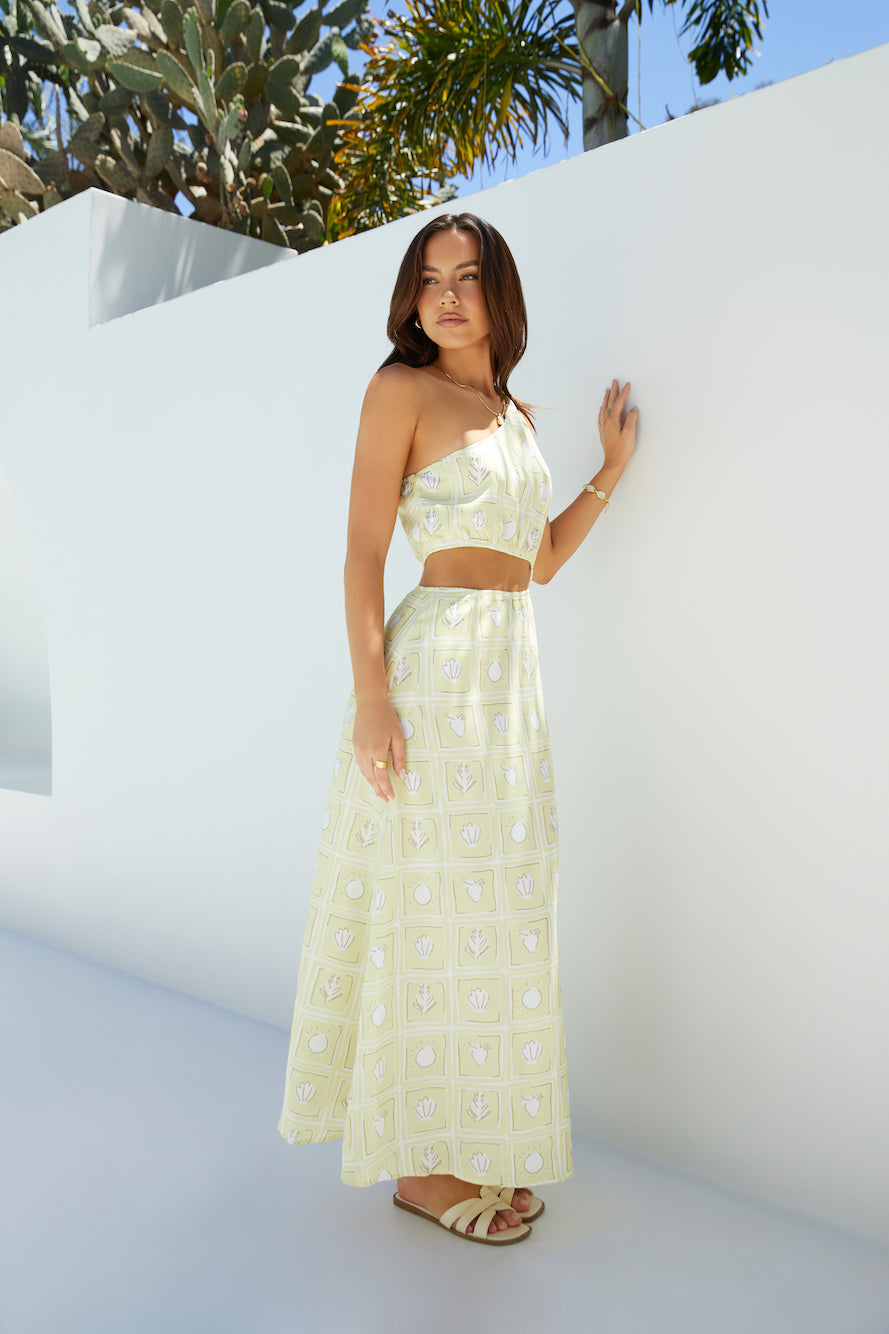 Golden Tides Midi Dress Yellow