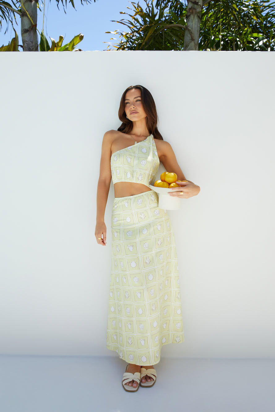 Golden Tides Midi Dress Yellow