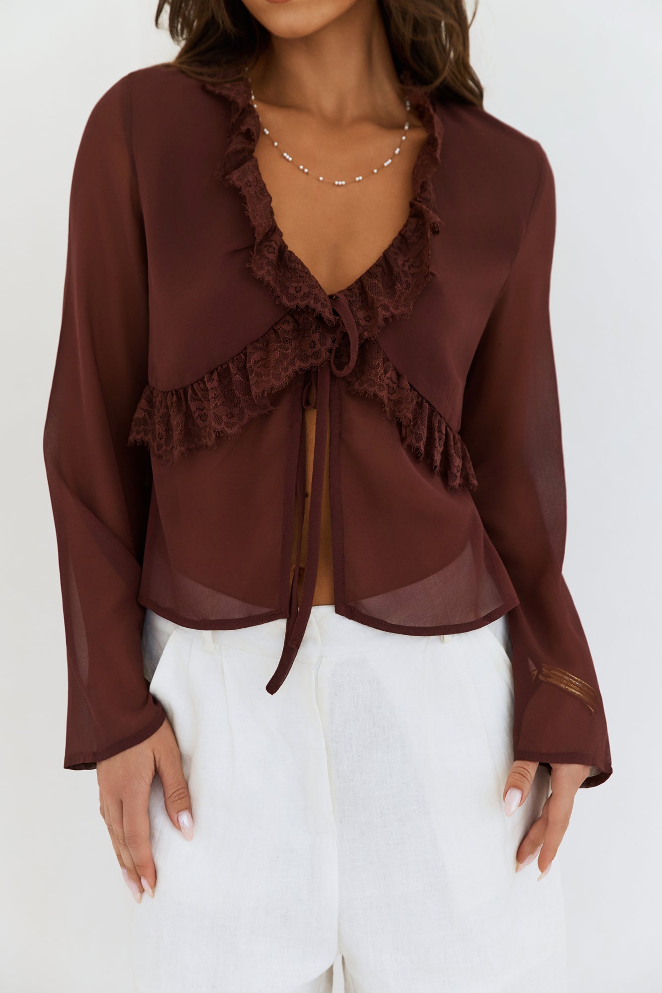 Stroke Of Luck Long Sleeve Top Brown