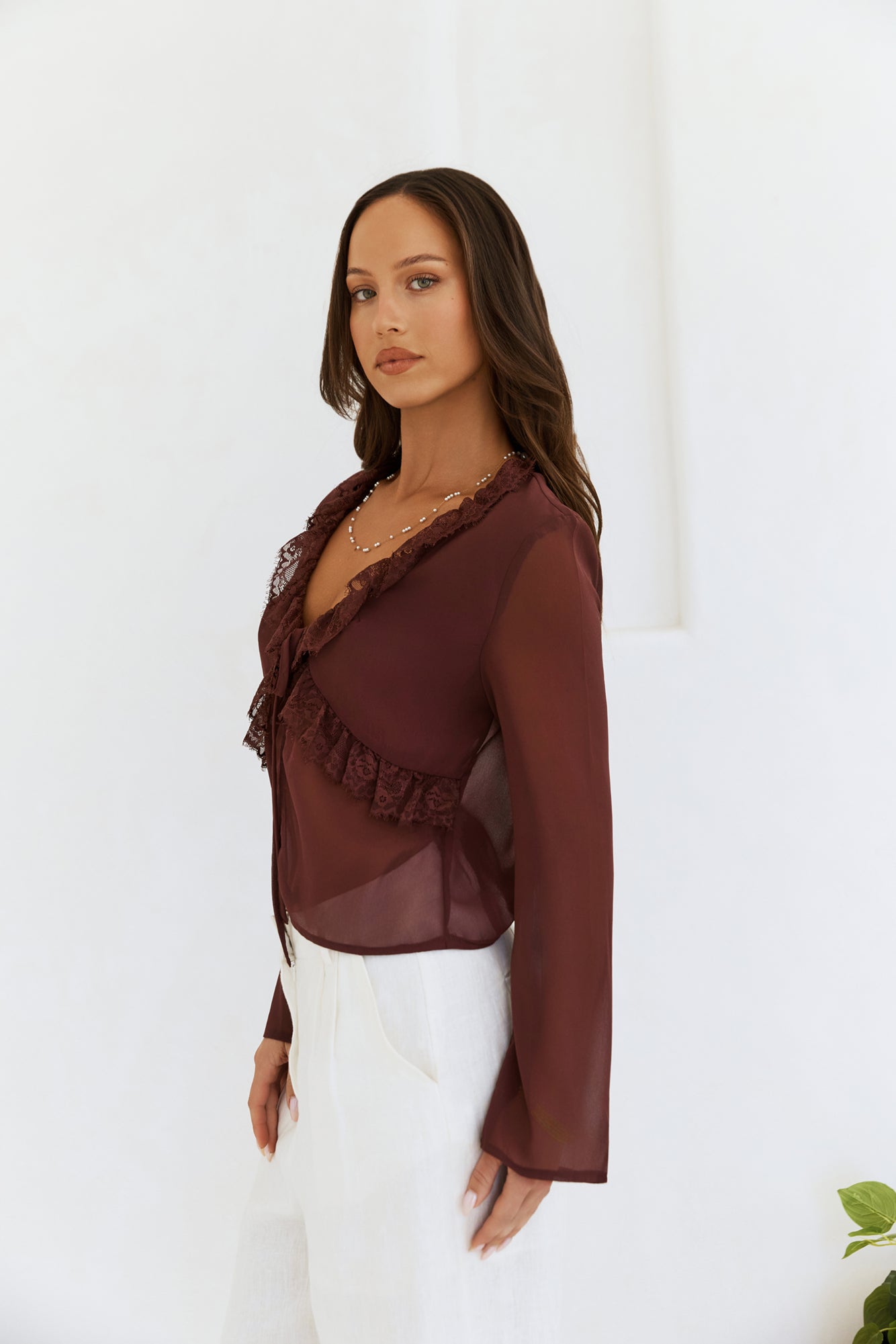 Stroke Of Luck Long Sleeve Top Brown