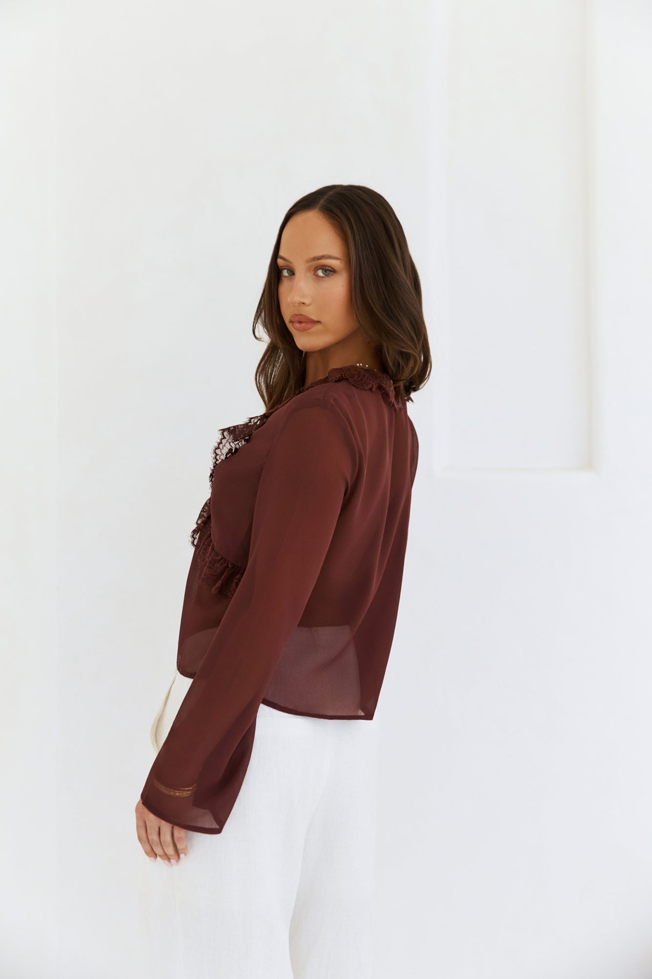 Stroke Of Luck Long Sleeve Top Brown