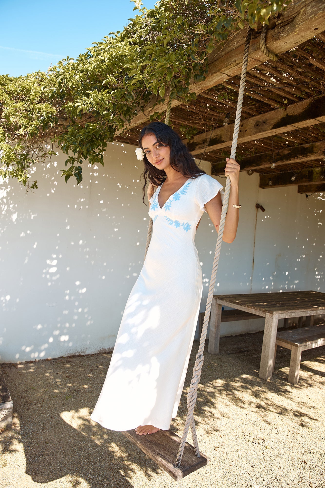 Sweetest Dreams Linen Maxi Dress White