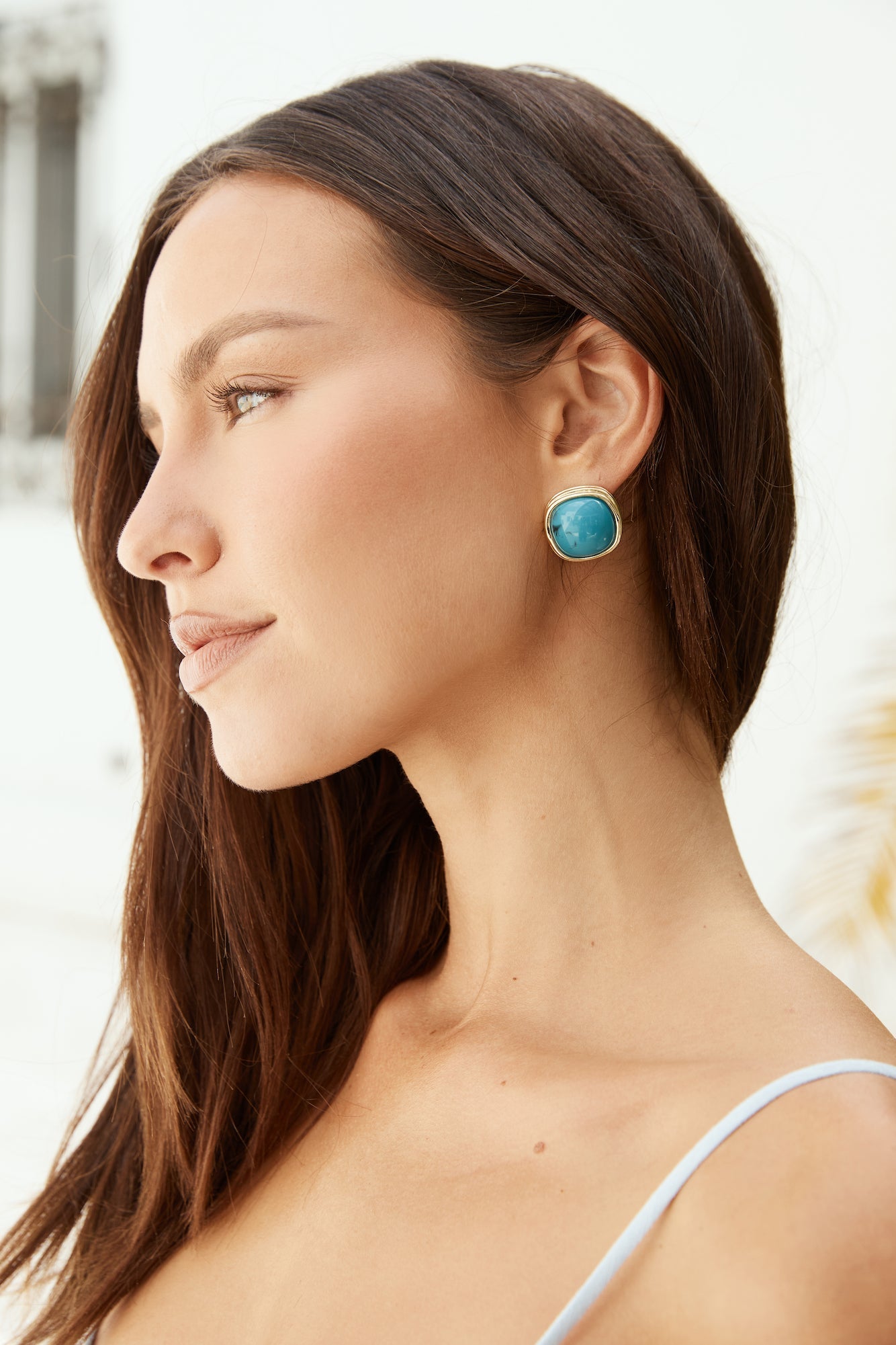 Barbara Blue Gold Earrings