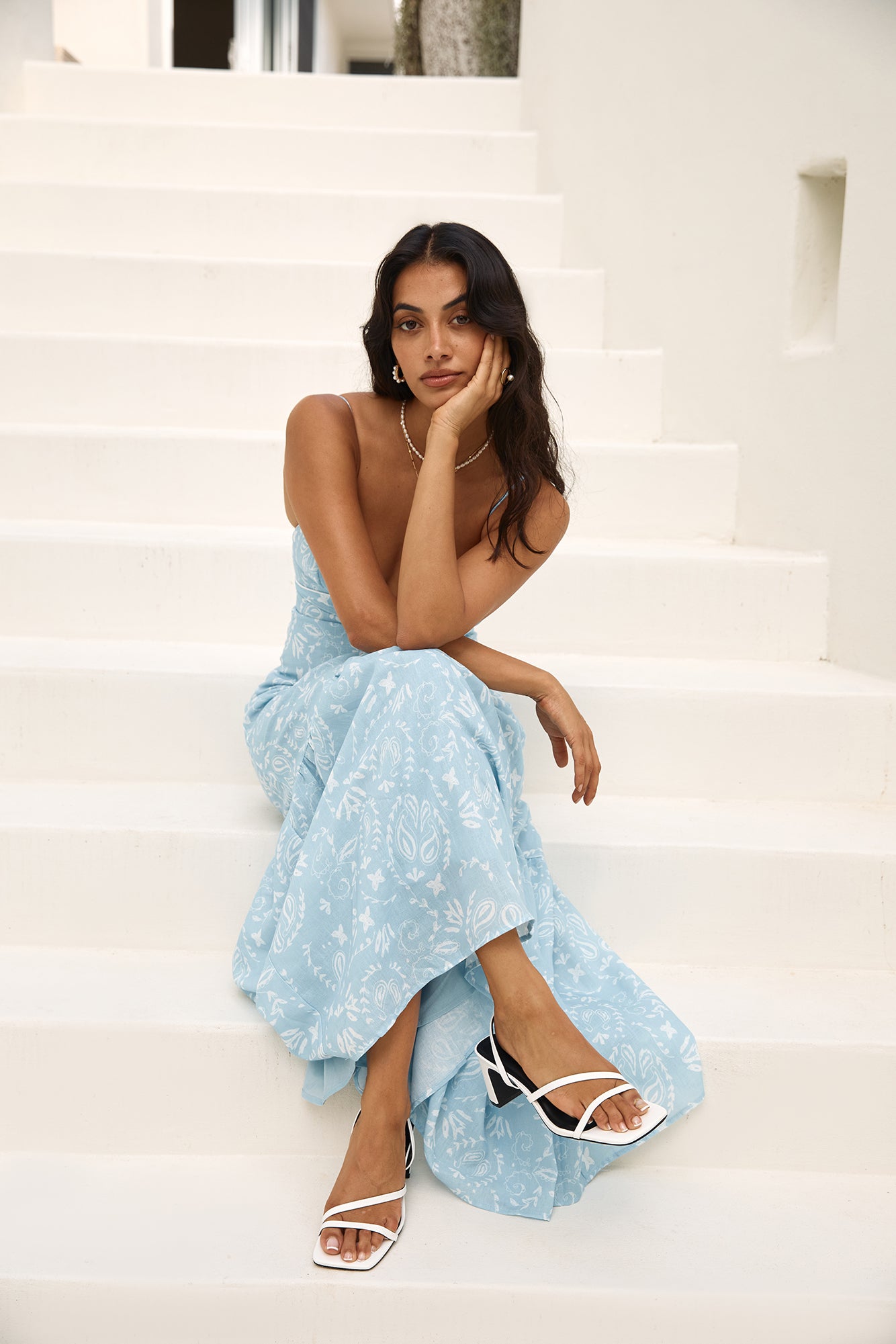 Bright Skies Maxi Dress Blue