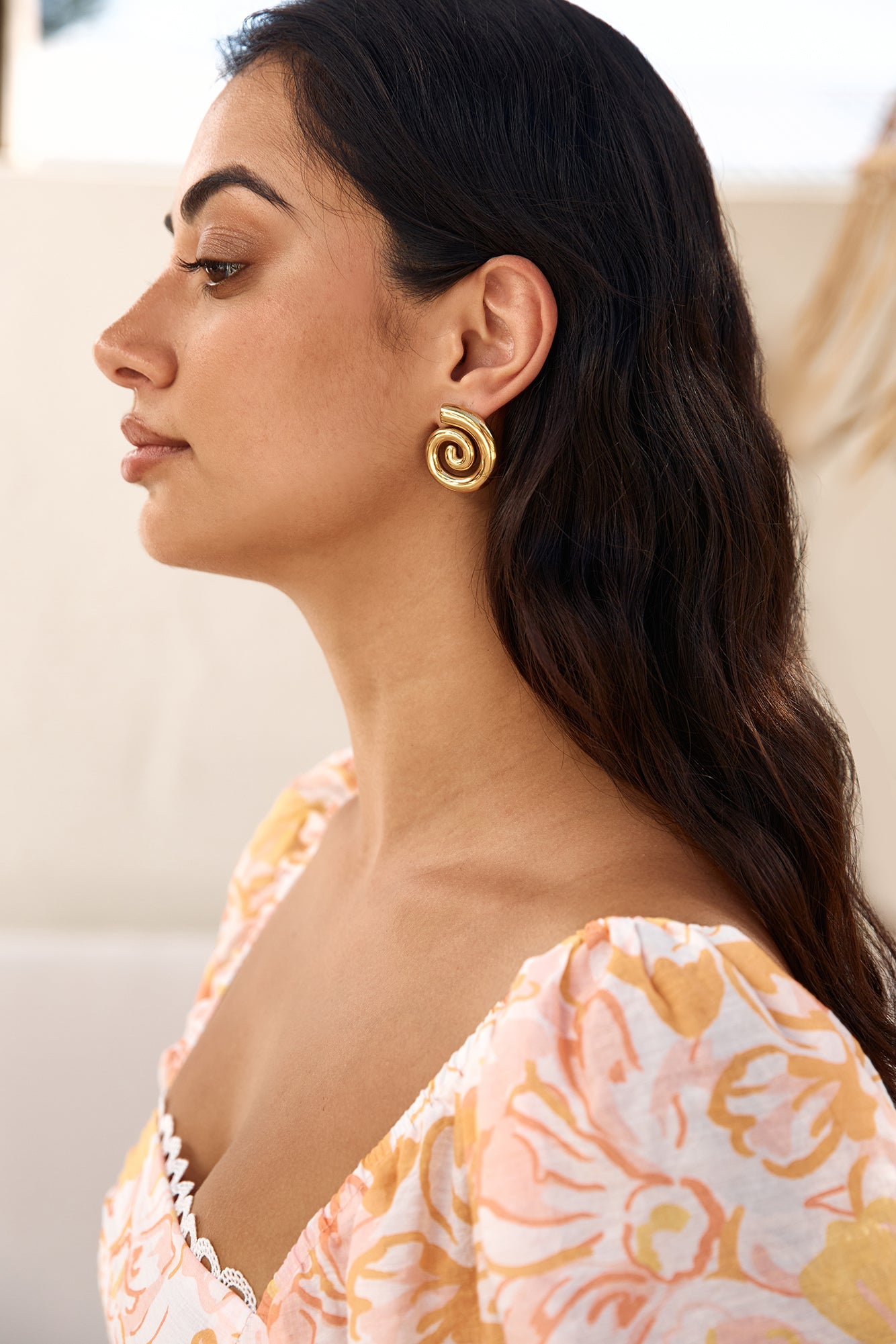 18k Gold Plated Around Cities Earrings Gold