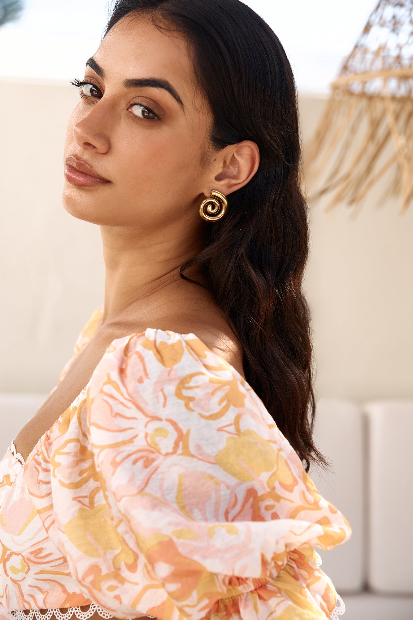 18k Gold Plated Around Cities Earrings Gold