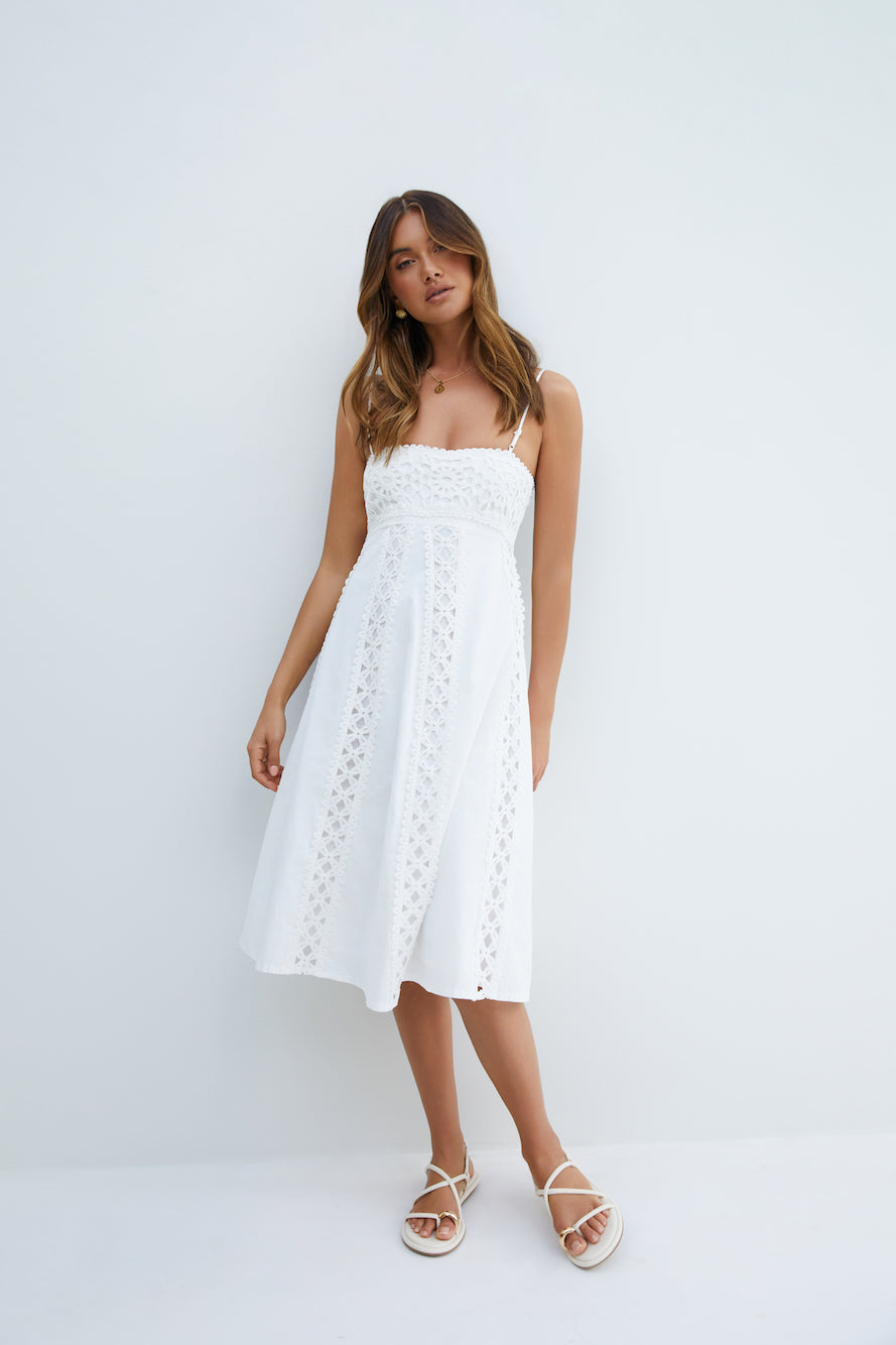 Celestial Midi Dress White