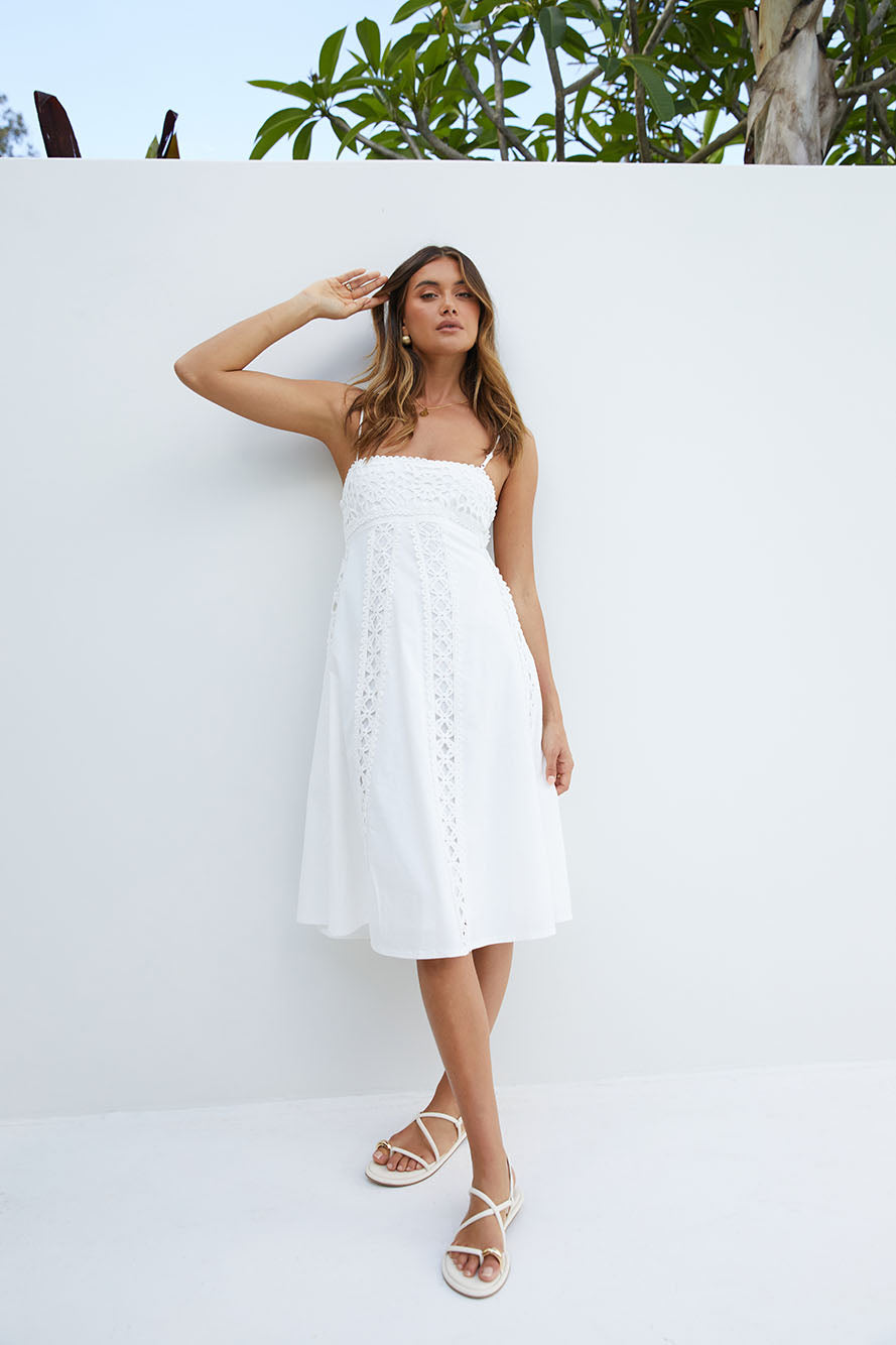 Celestial Midi Dress White