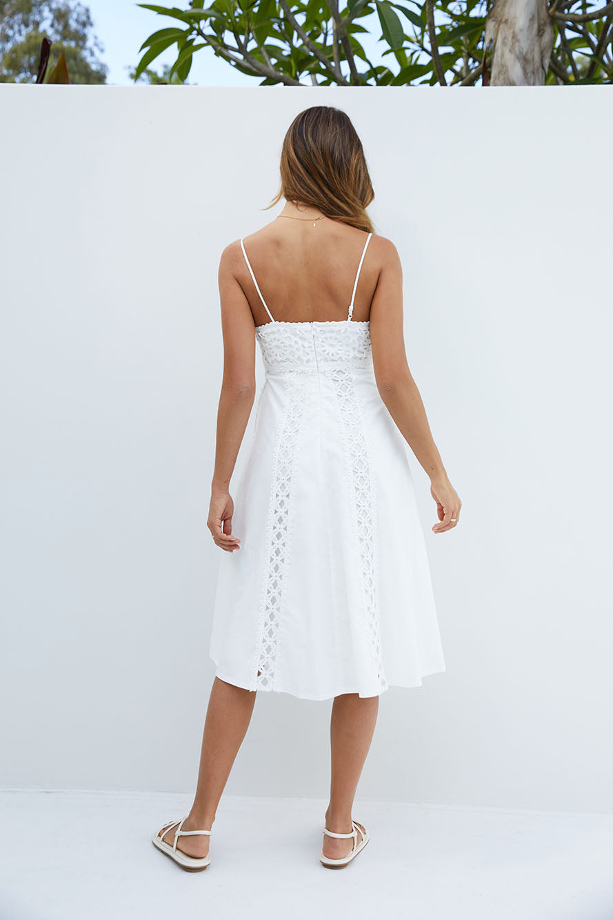 Celestial Midi Dress White