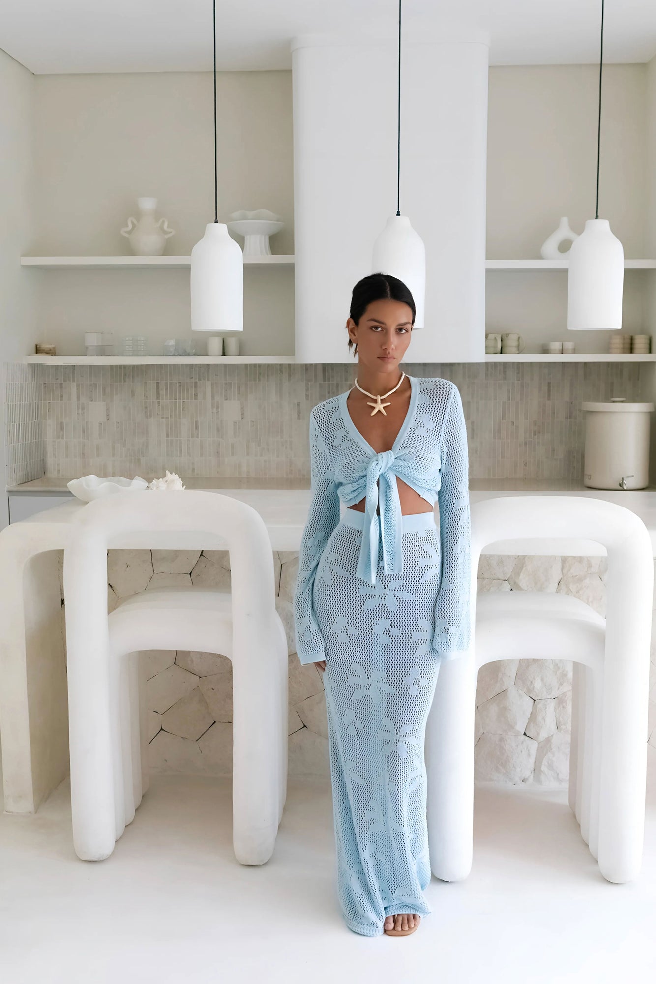 Terra Maxi Skirt Baby Blue