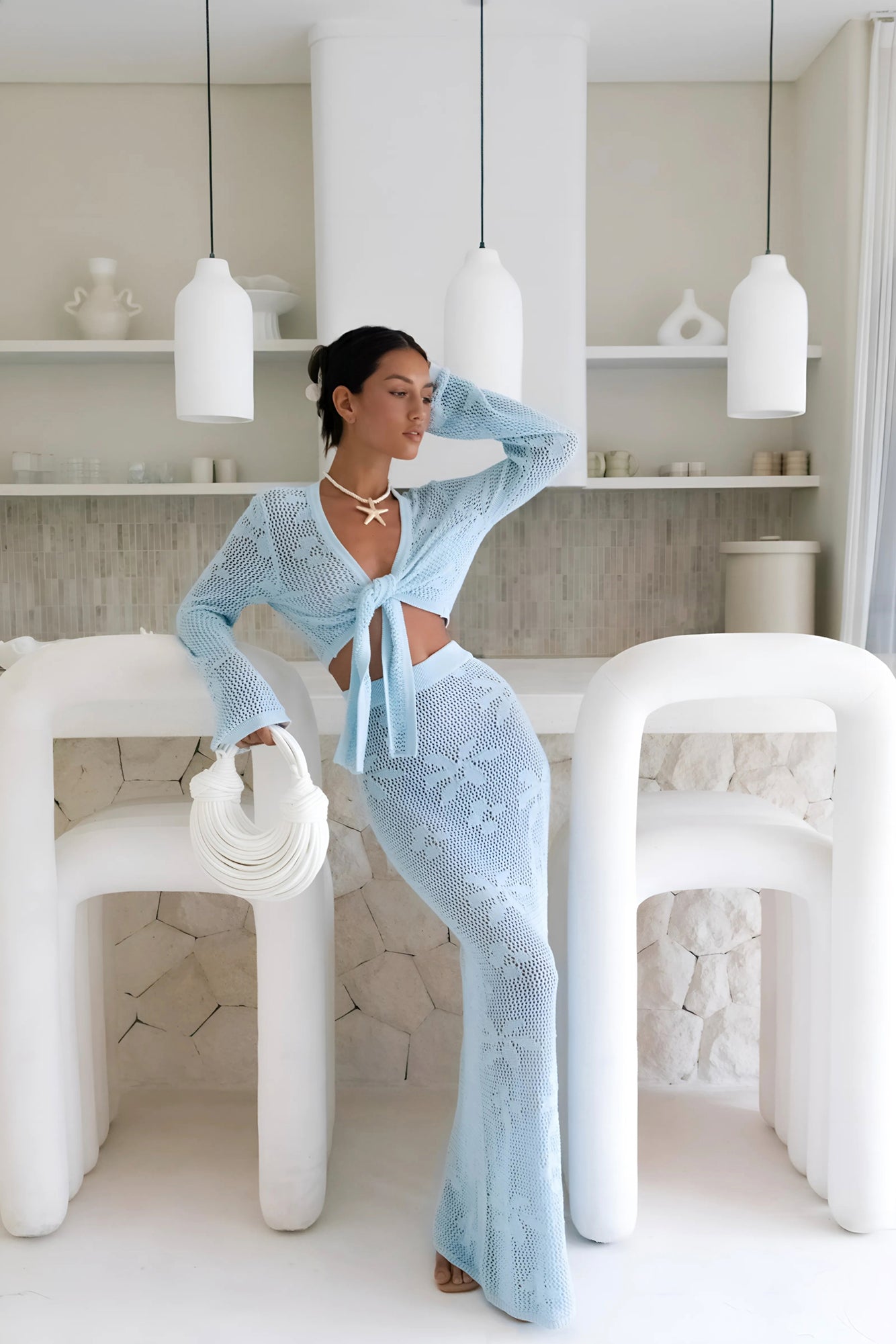 Terra Maxi Skirt Baby Blue