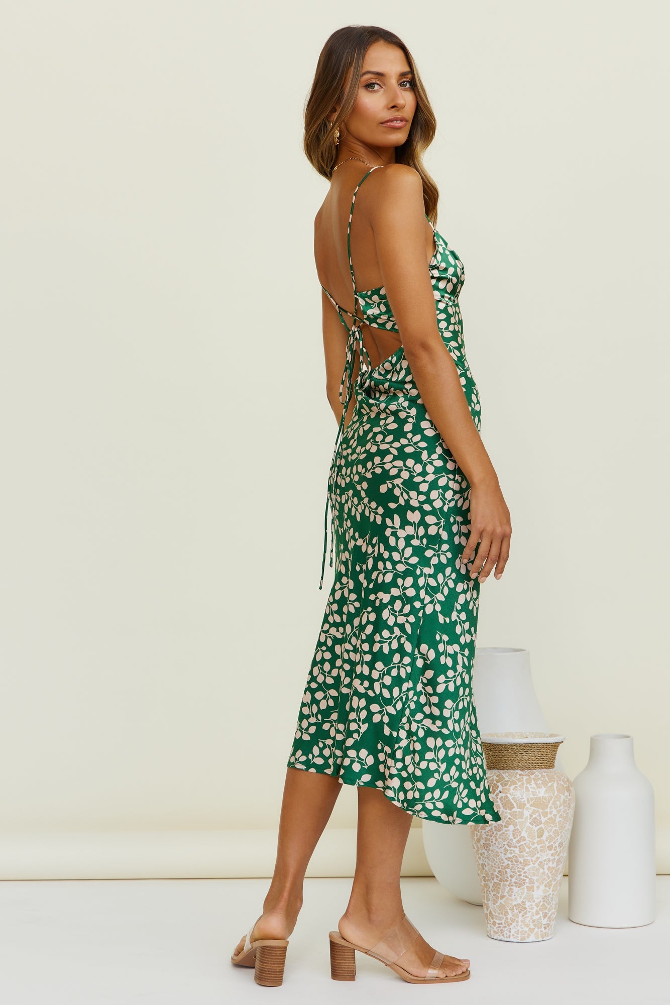 Climbing Vines Maxi Dress Green