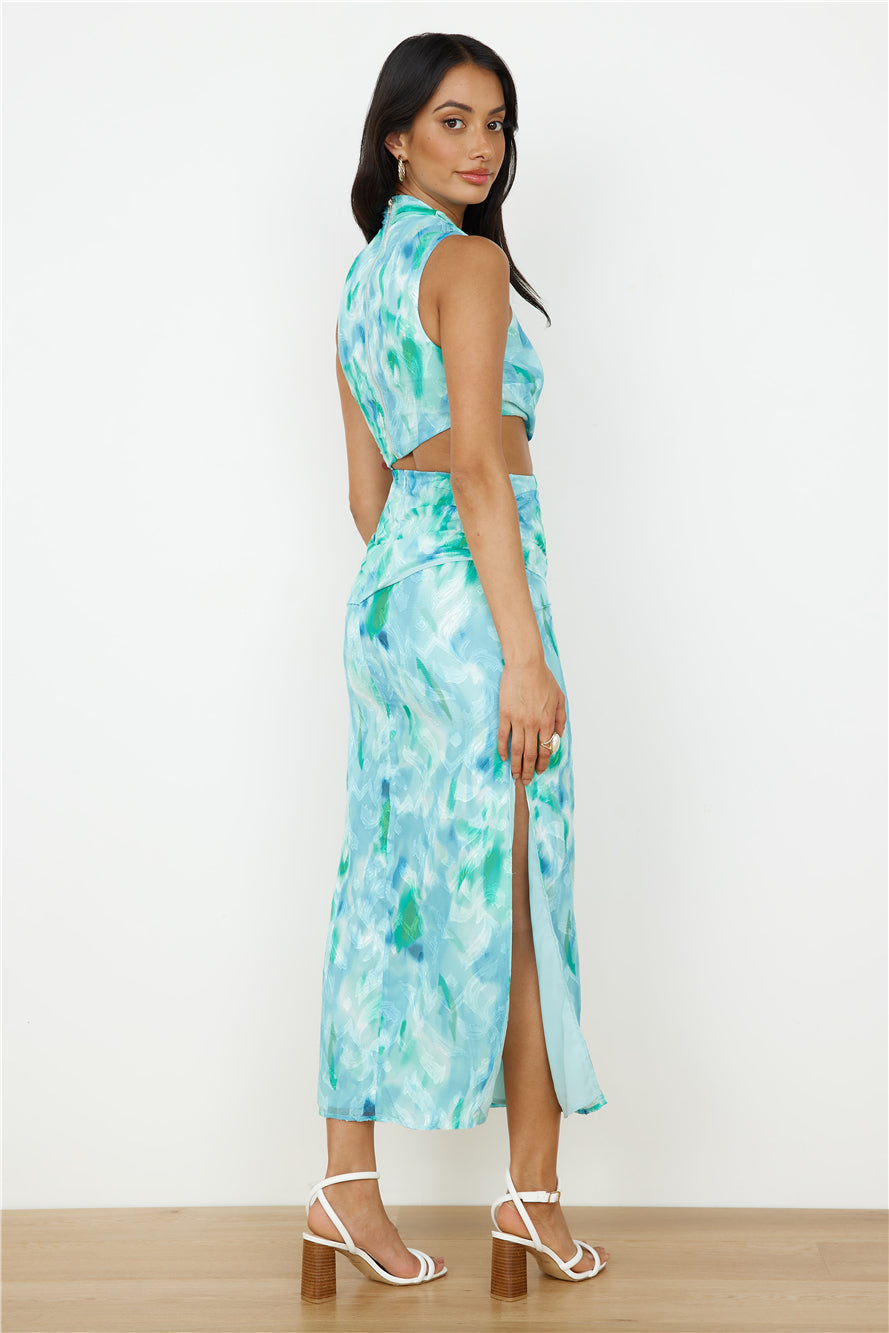 Kiss From The Ocean Midi Dress Blue