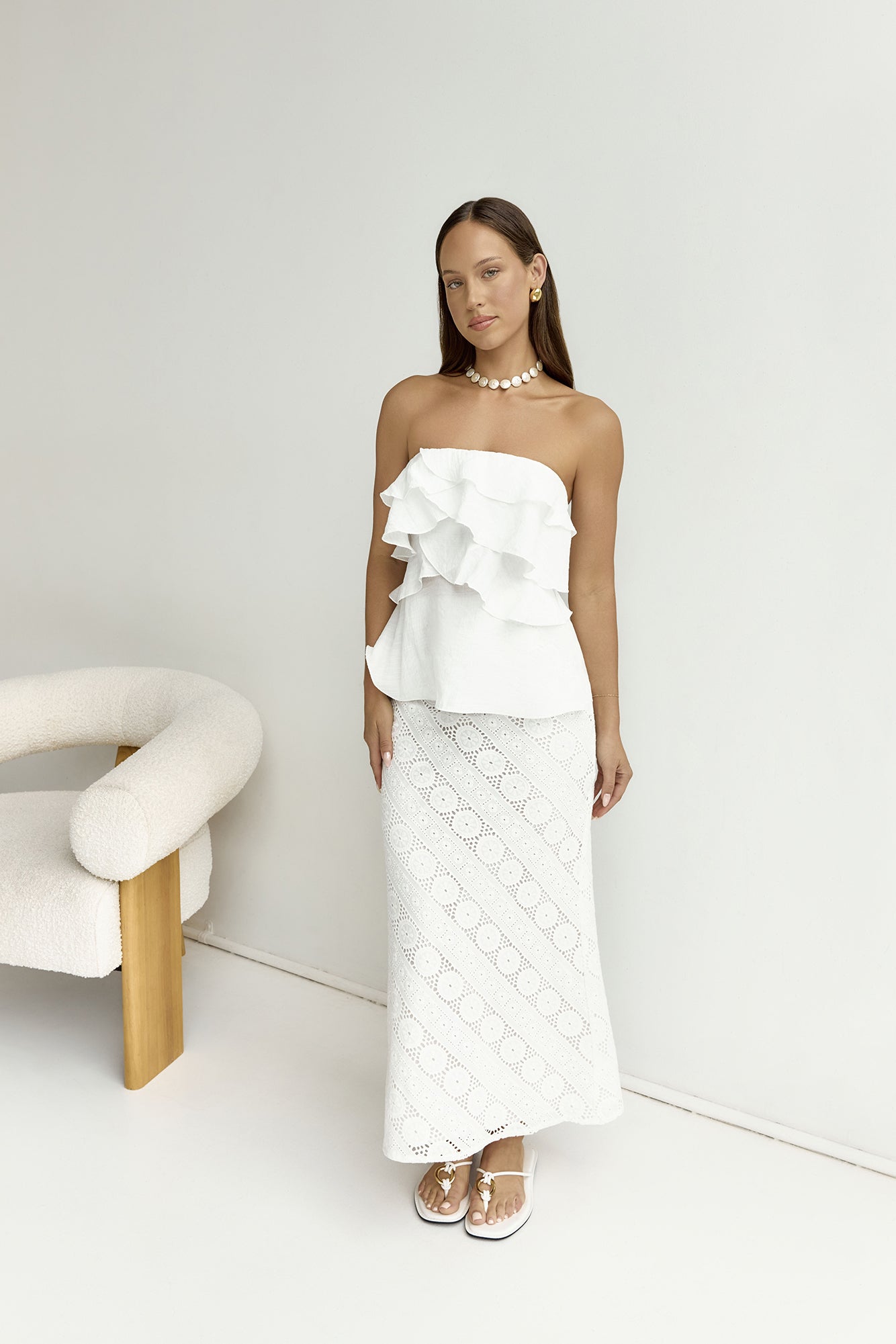 Miles Of Style Strapless Top White