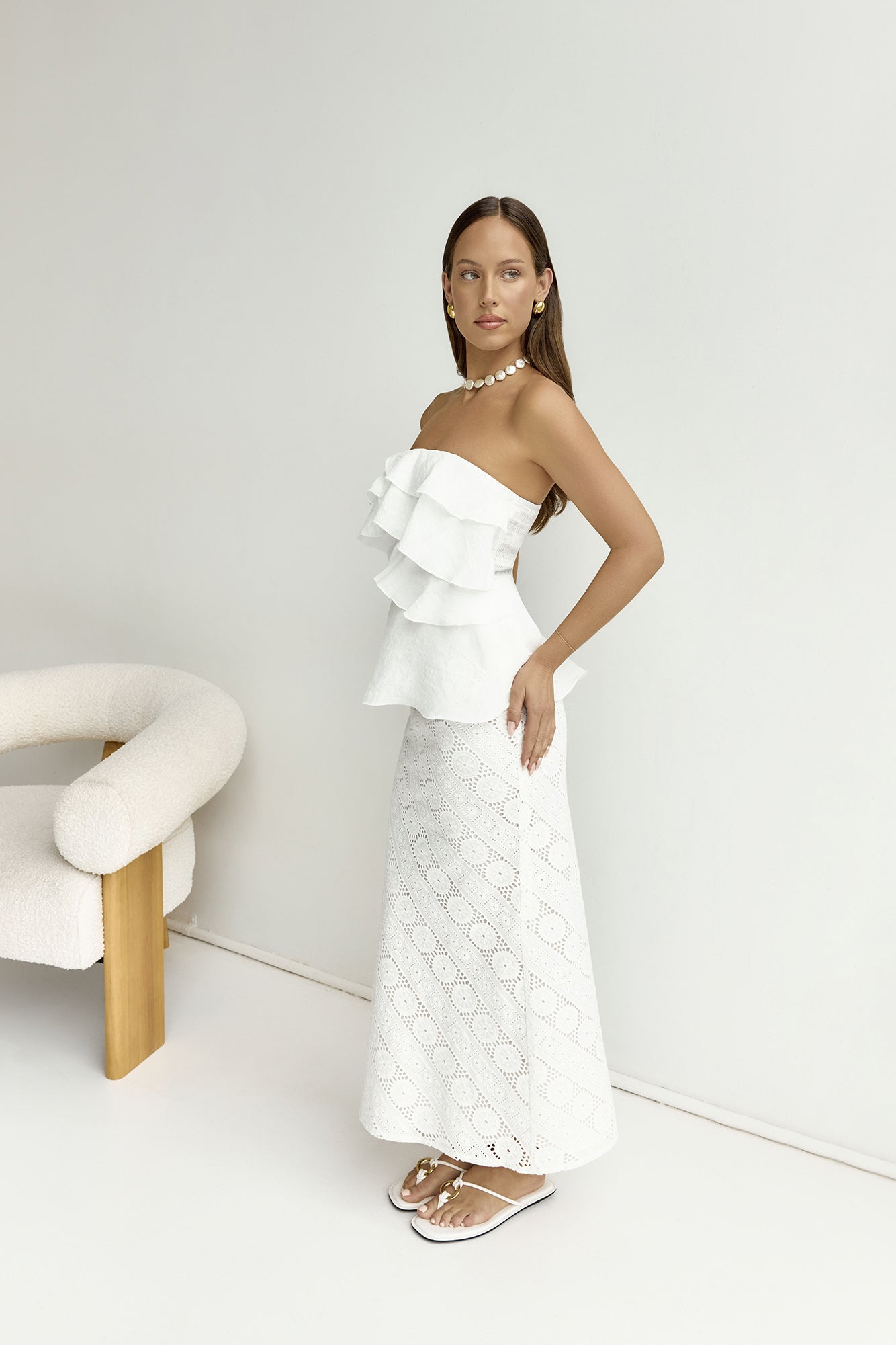 Miles Of Style Strapless Top White