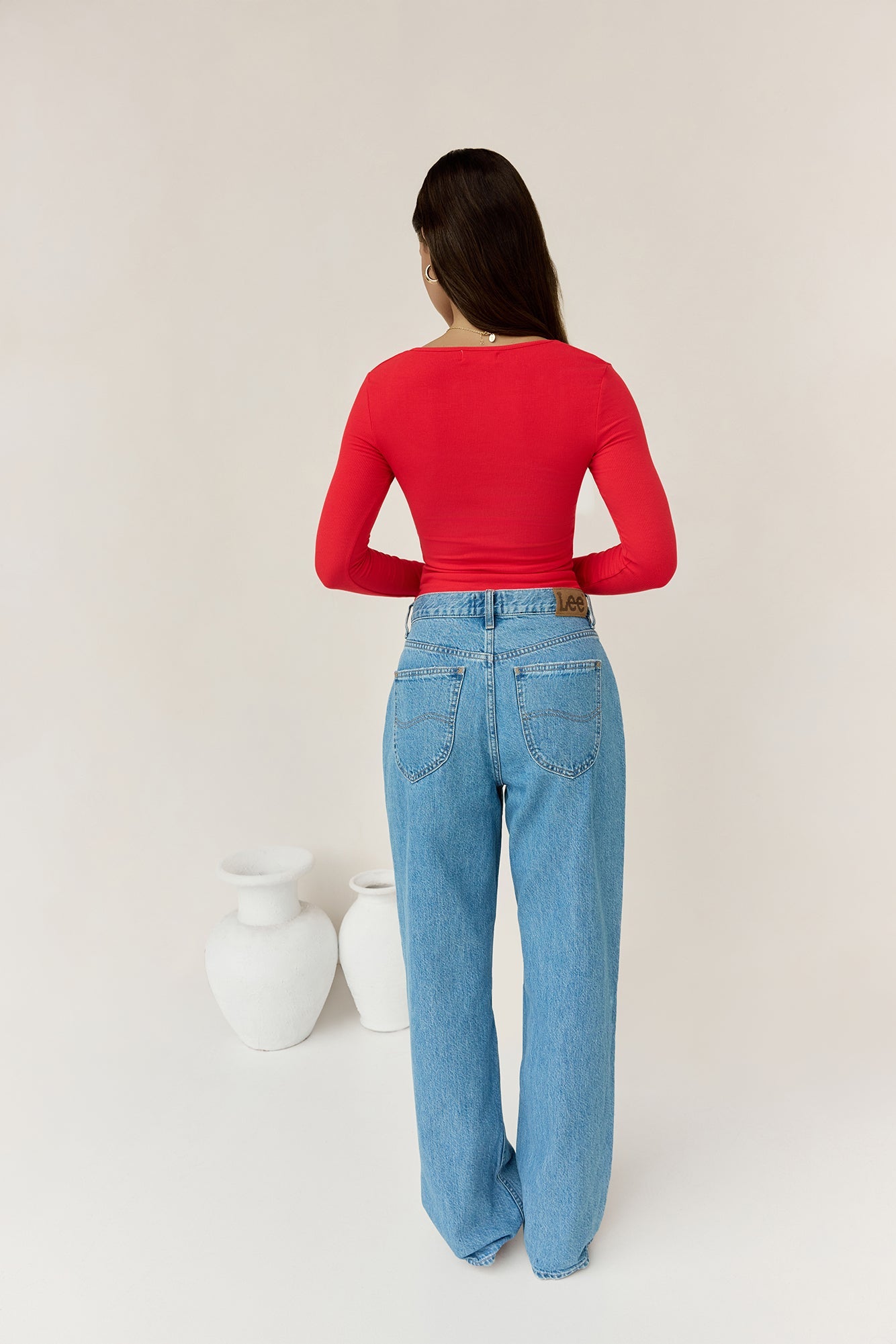 BASE Wear Now Ribbed Long Sleeve Top Red