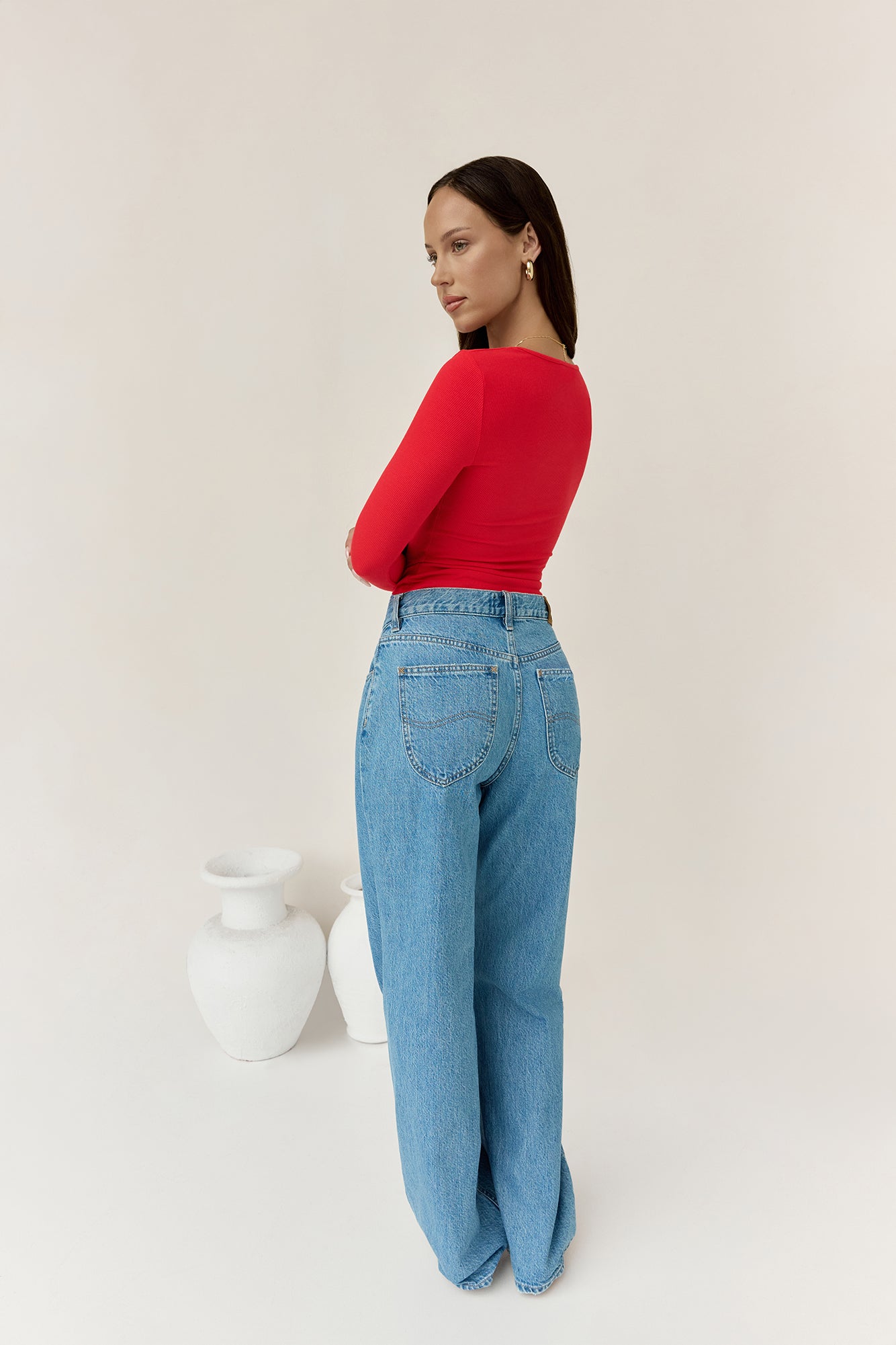 BASE Wear Now Ribbed Long Sleeve Top Red