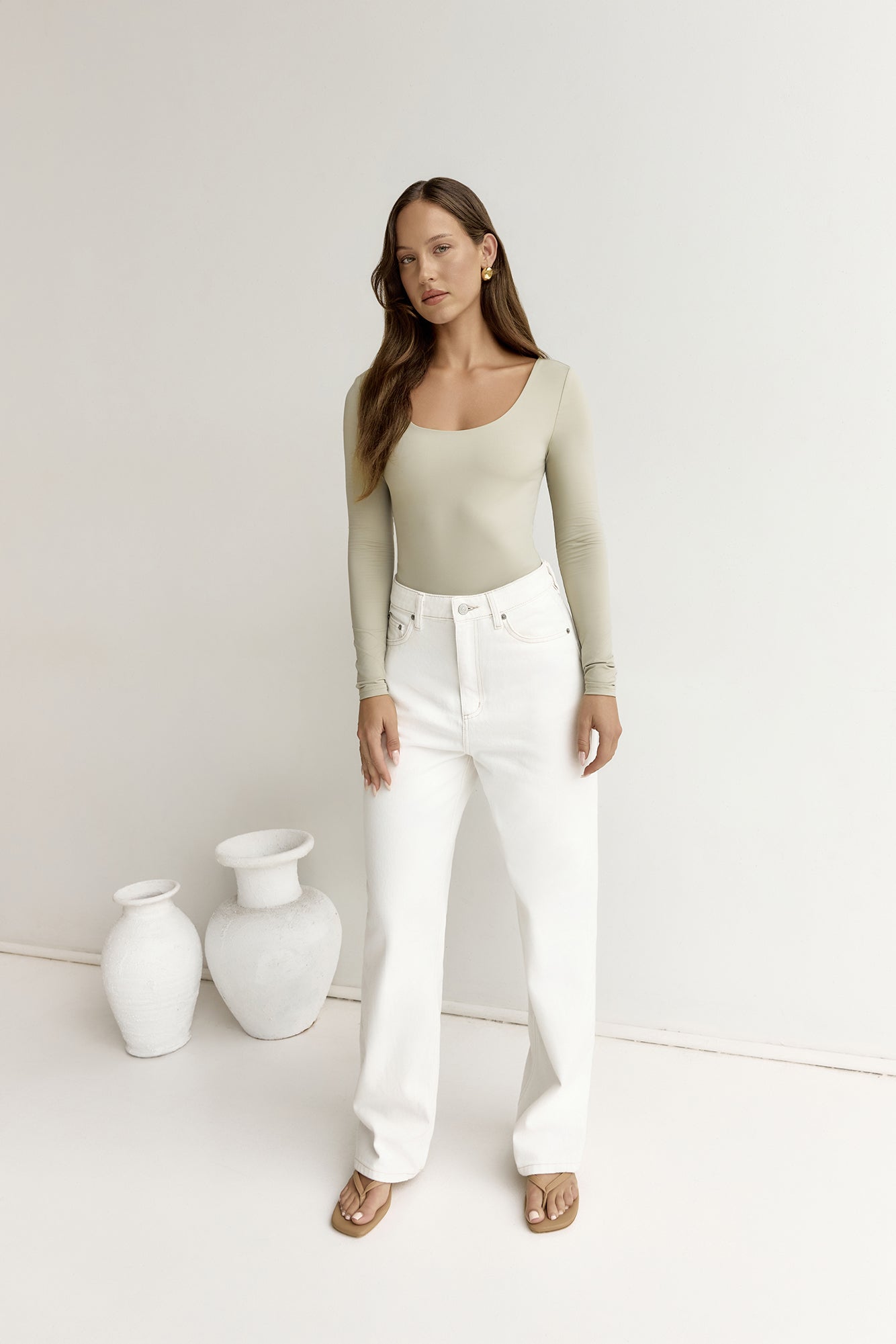 BASE Second Skin Long Sleeve Bodysuit Sage