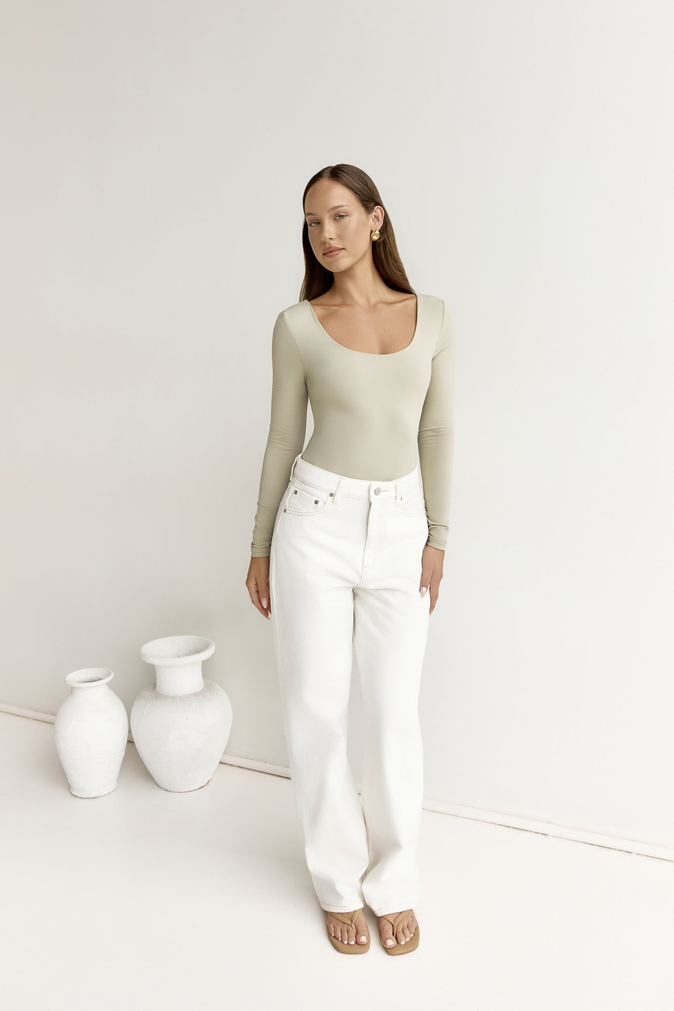 BASE Second Skin Long Sleeve Bodysuit Sage