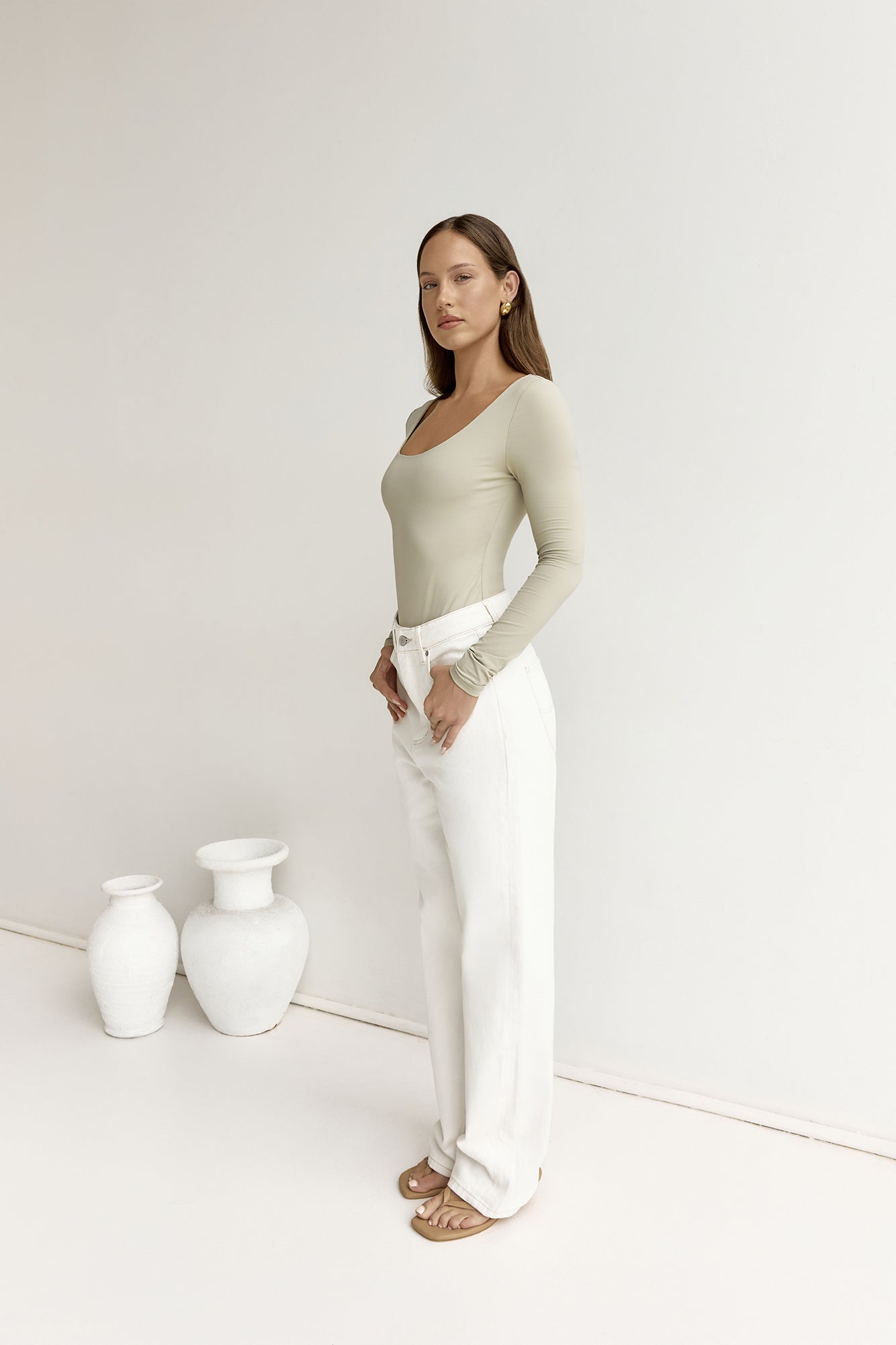 BASE Second Skin Long Sleeve Bodysuit Sage