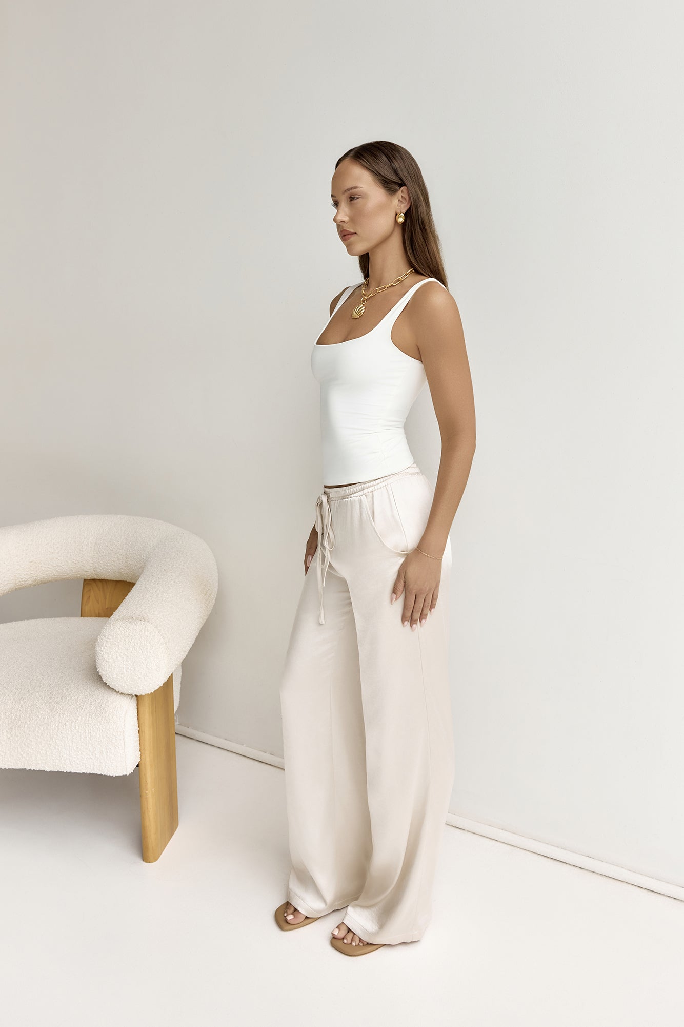 BASE Everyday Staple Singlet Top White