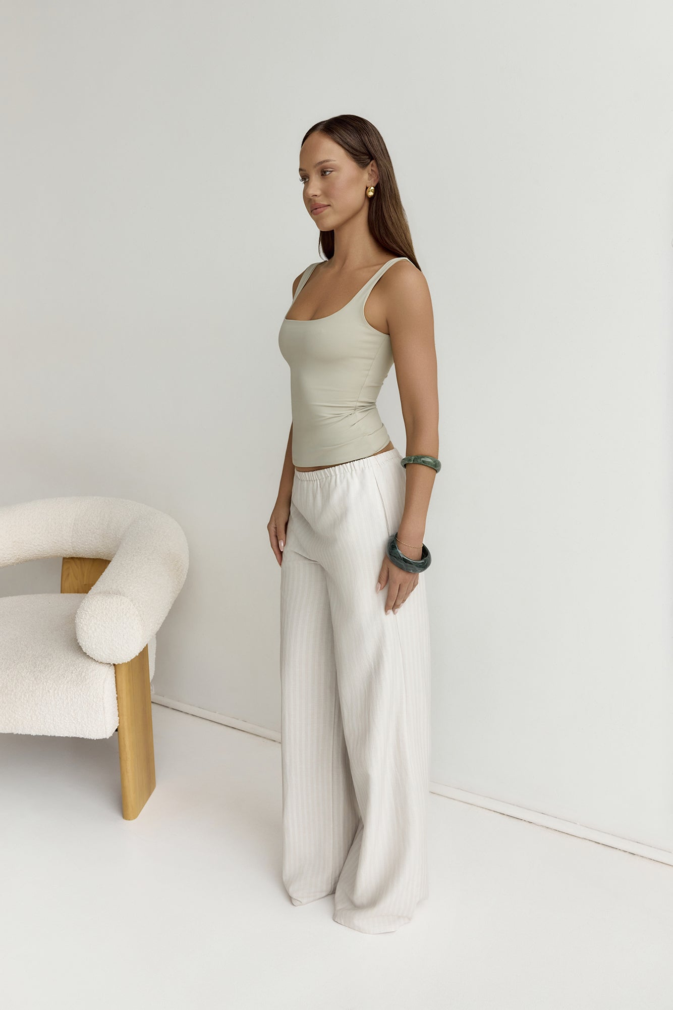 BASE Everyday Staple Singlet Top Sage