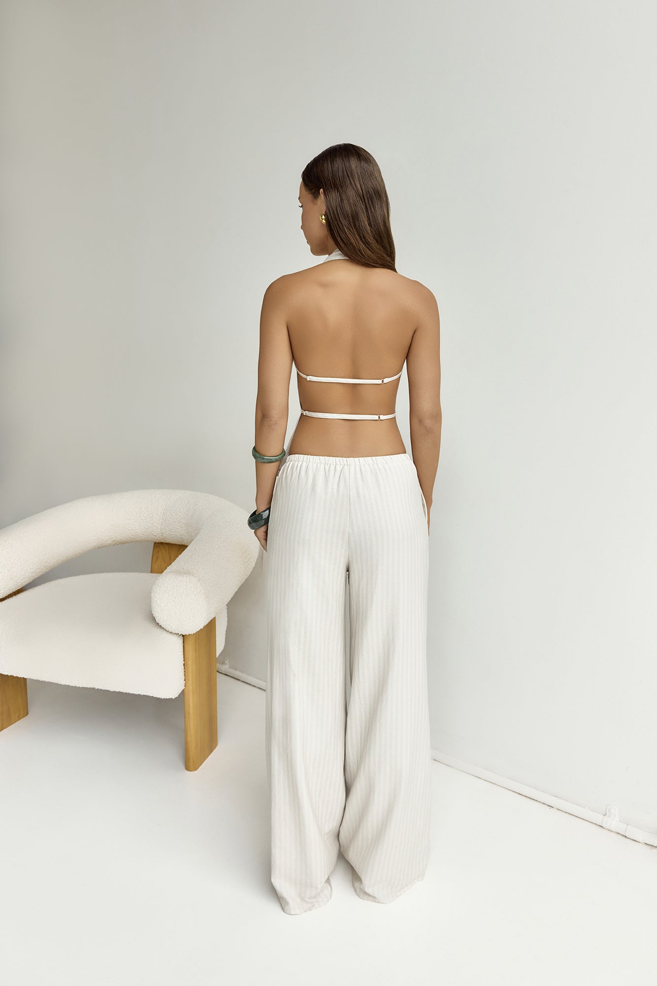 Heather Top Stone Pinstripe