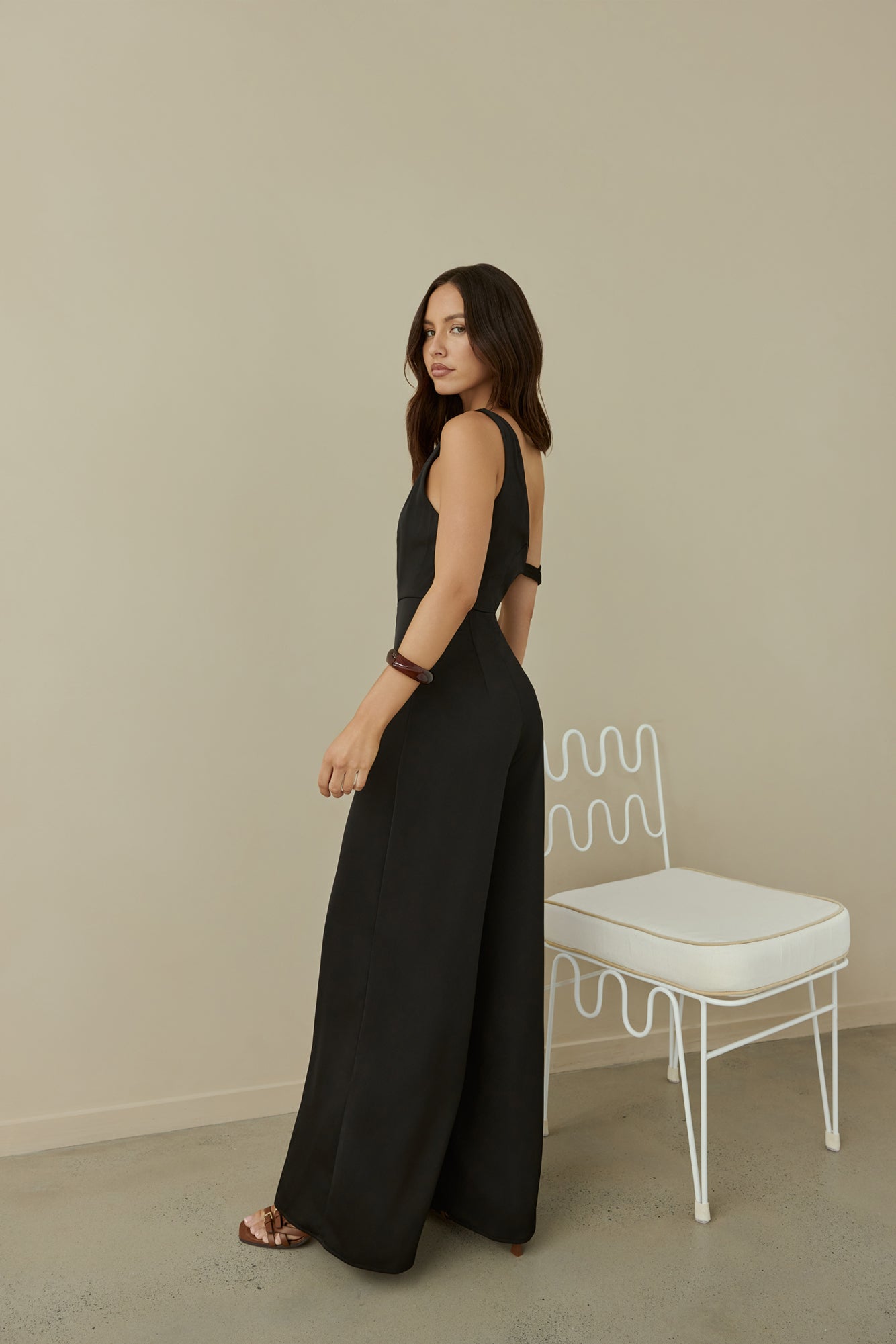 Secret Society Off Shoulder Jumpsuit Black