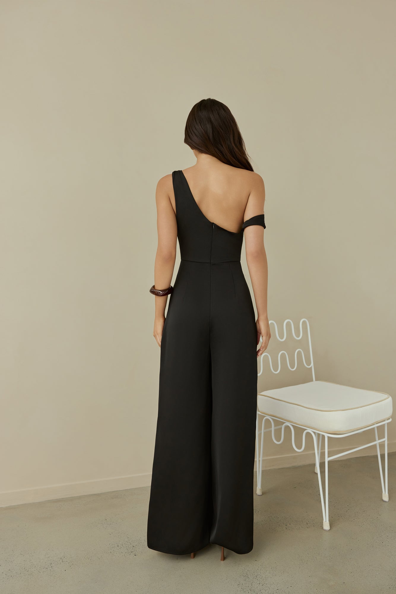 Secret Society Off Shoulder Jumpsuit Black