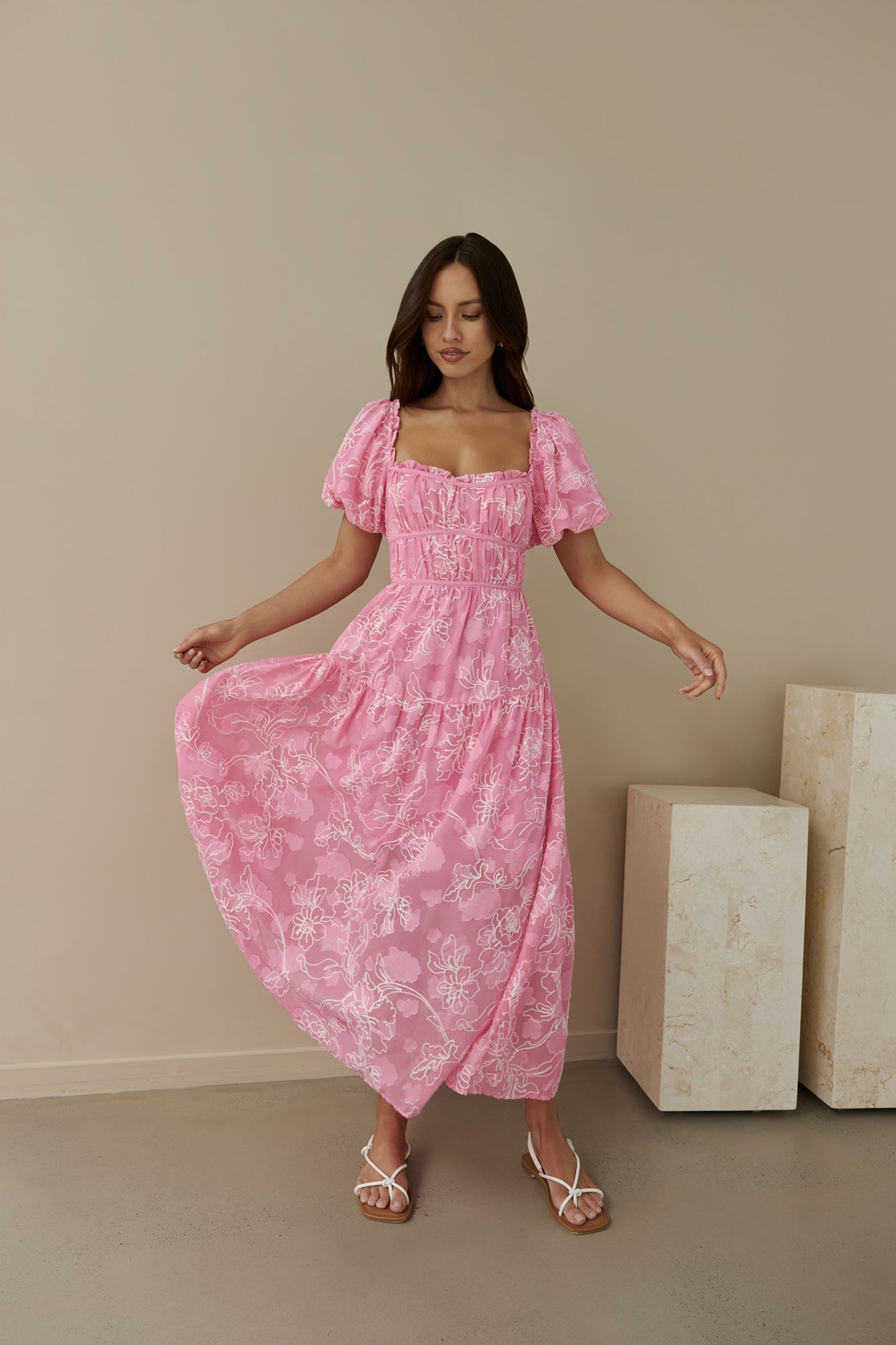 Step By Step Maxi Dress Pink