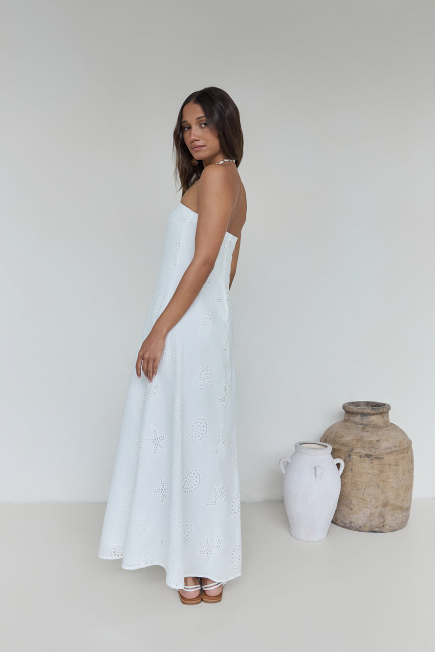 Heart To Heart Strapless Maxi Dress White