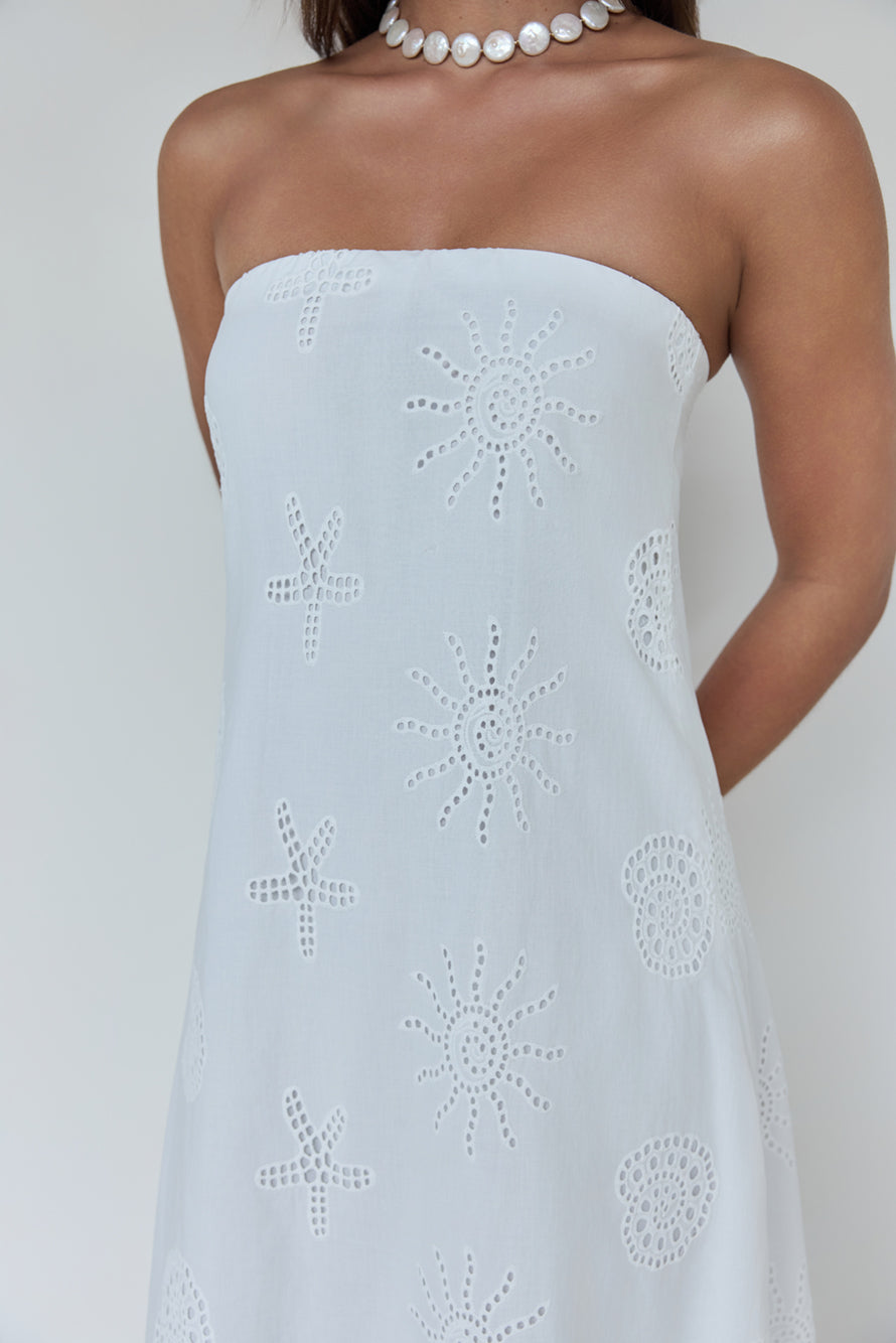 Heart To Heart Strapless Maxi Dress White