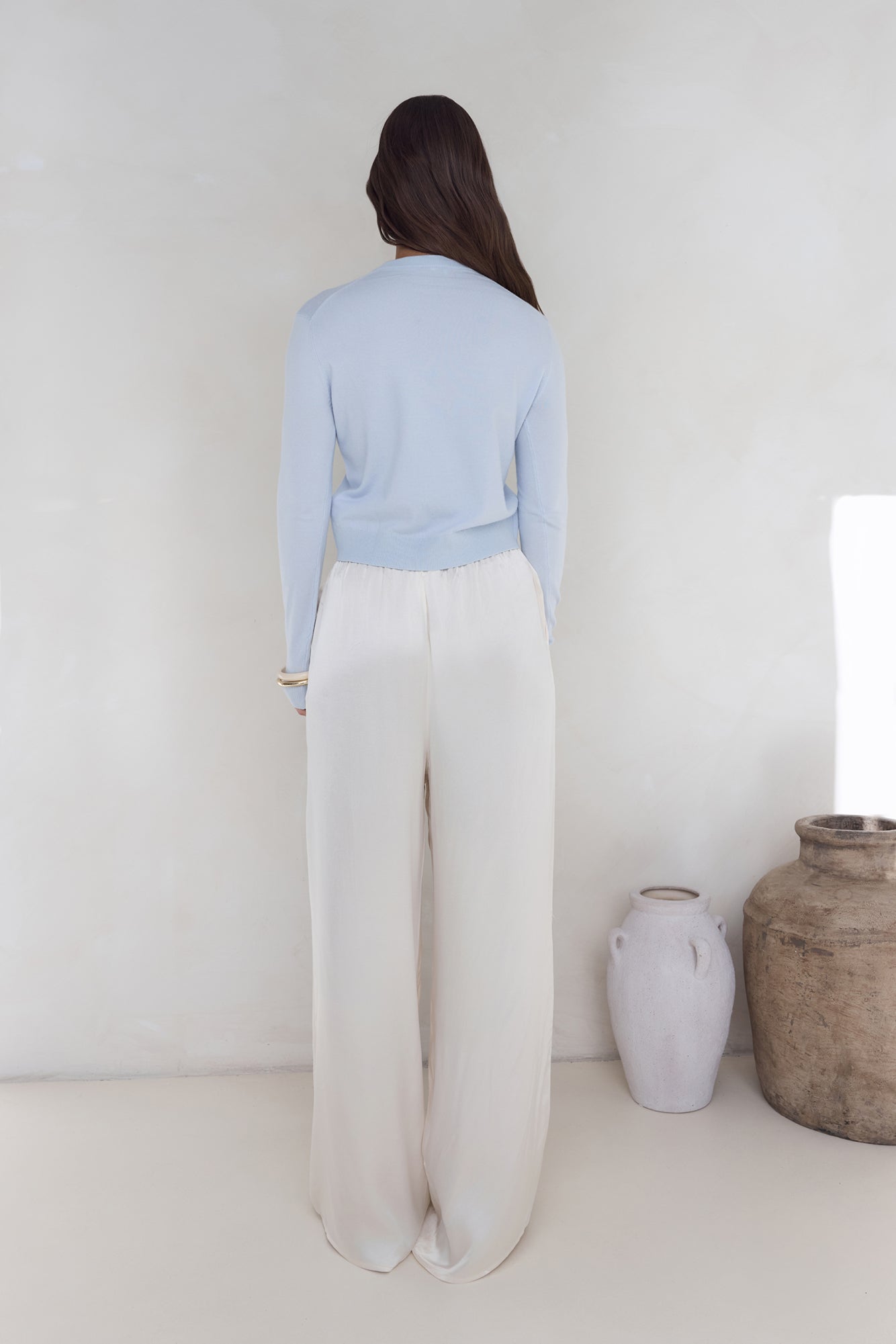 In The Reflection Satin Pants Cream