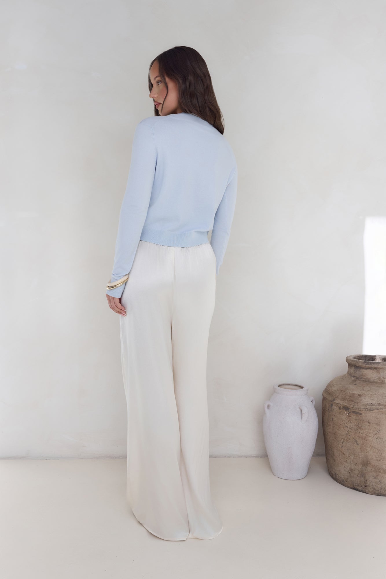 In The Reflection Satin Pants Cream