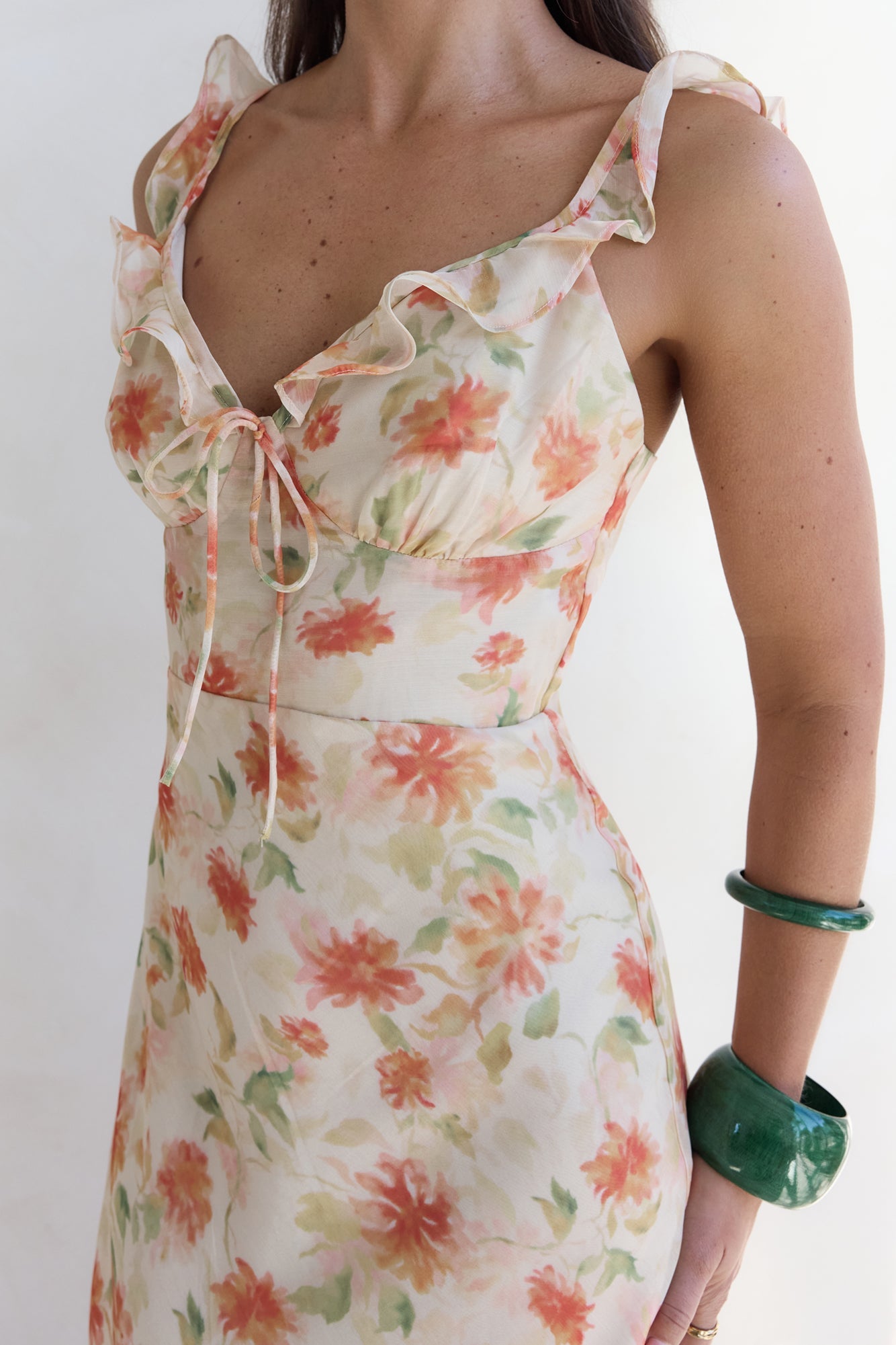 Glimmer Glide Maxi Dress Orange