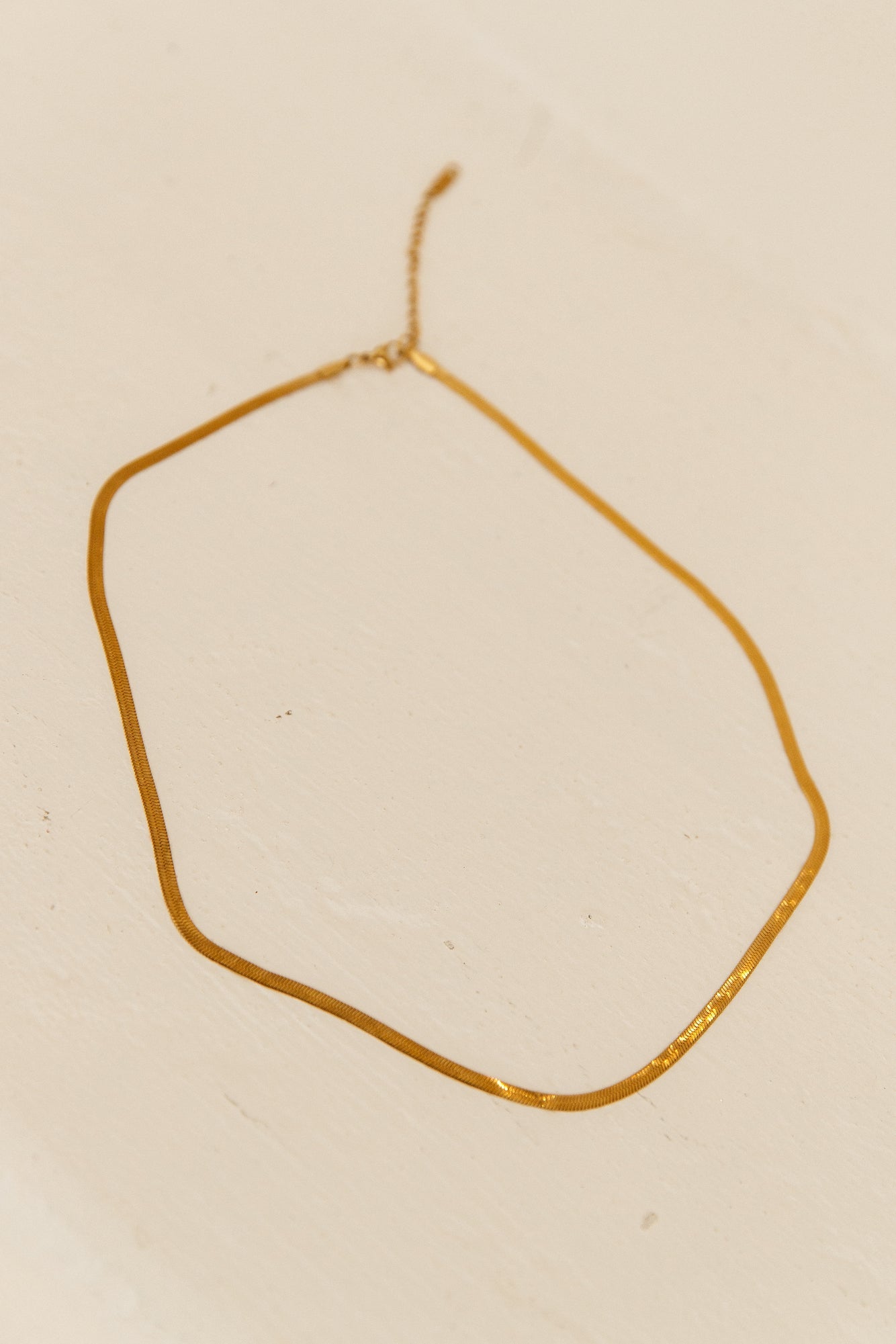 18k Gold Plated Sleek Snake Necklace Gold