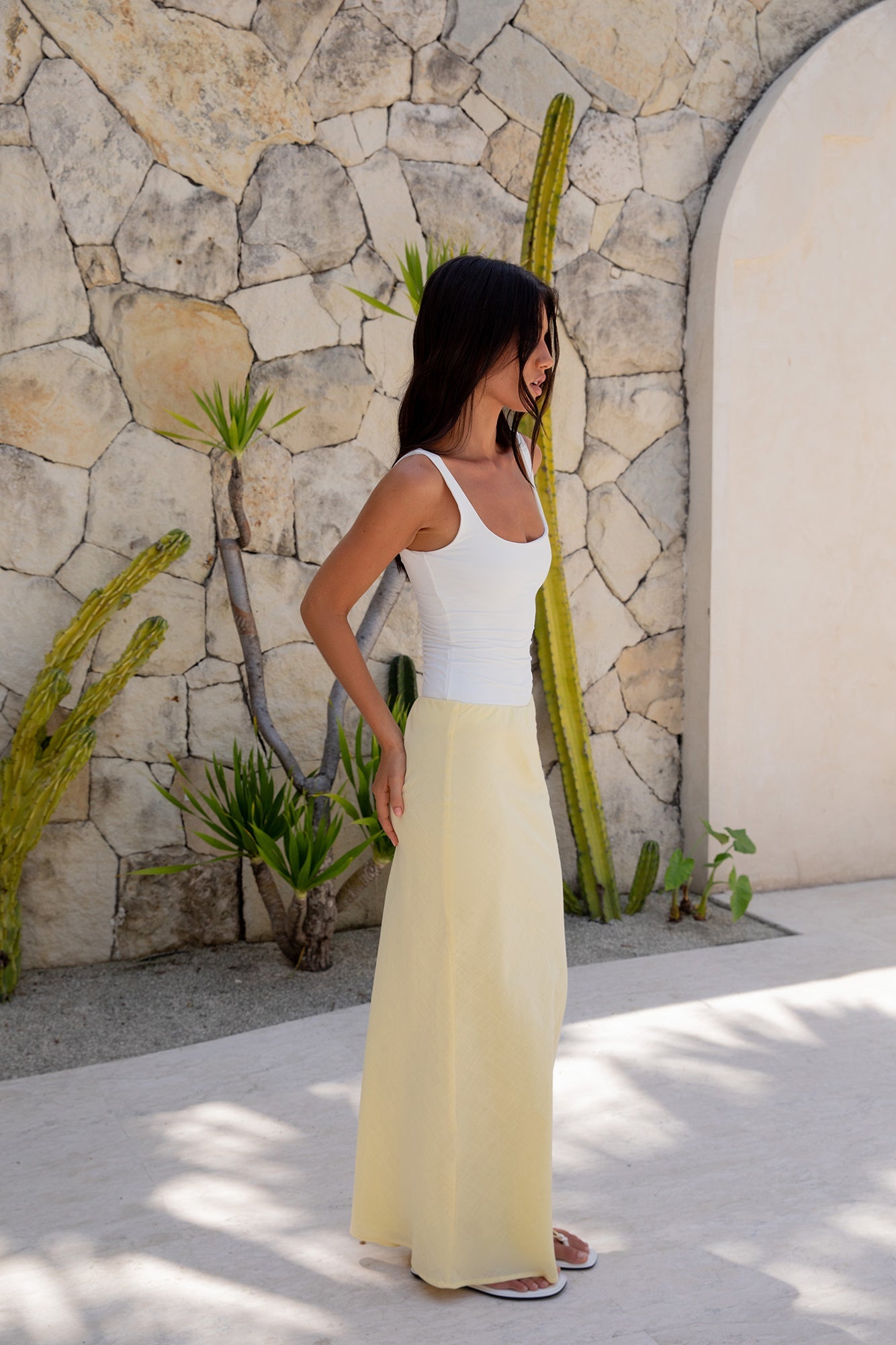 BASE Everyday Staple Singlet Top White