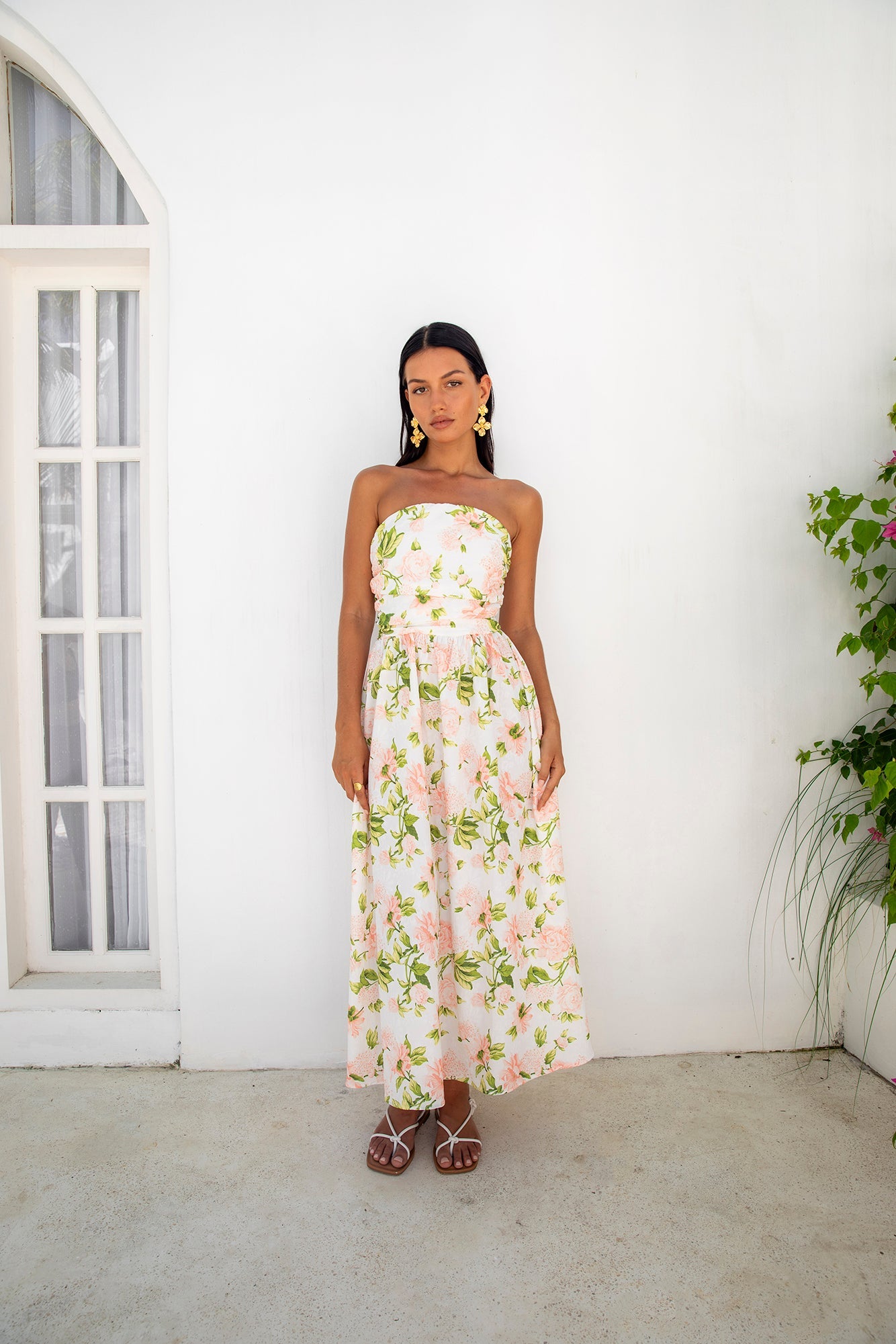FORTUNATE ONE Bellissima Strapless Maxi Dress Pink