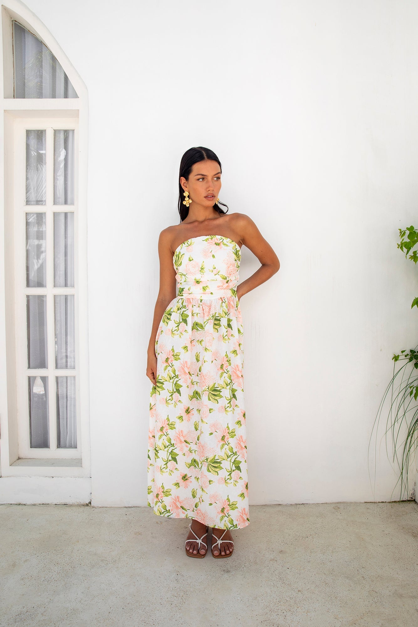 FORTUNATE ONE Bellissima Strapless Maxi Dress Pink