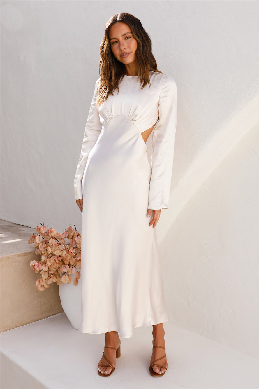 Daisy Lanes Satin Maxi Dress Champagne