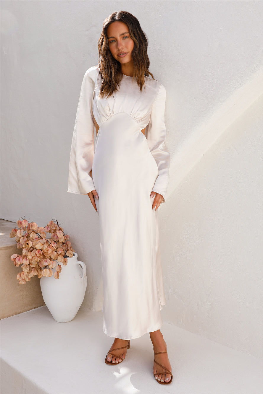 Daisy Lanes Satin Maxi Dress Champagne