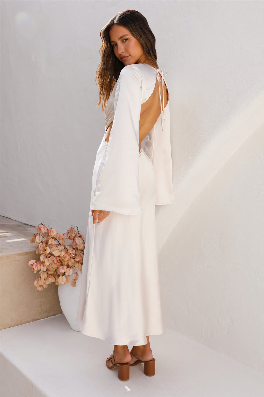 Daisy Lanes Satin Maxi Dress Champagne