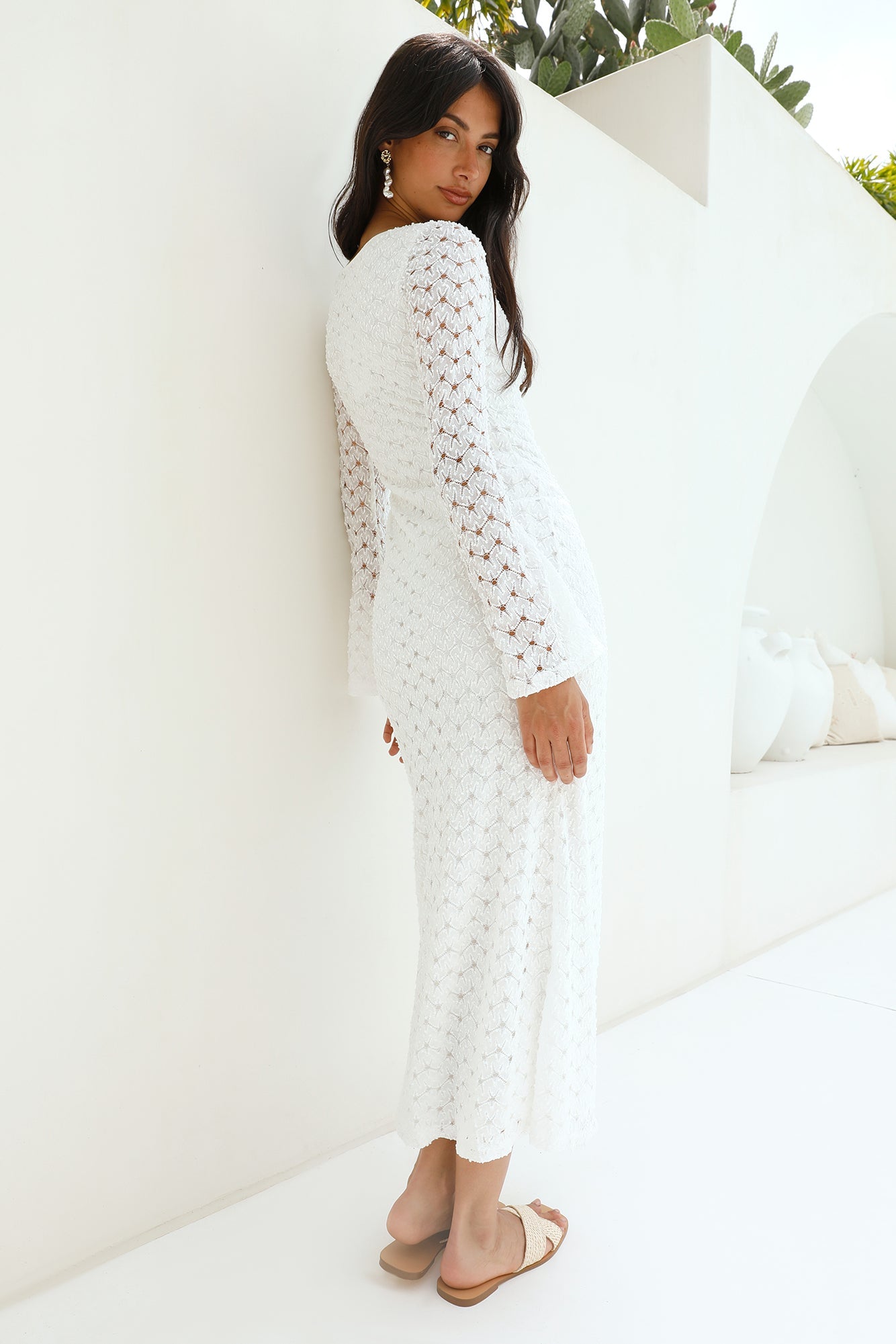 Ivory Moon Maxi Dress White