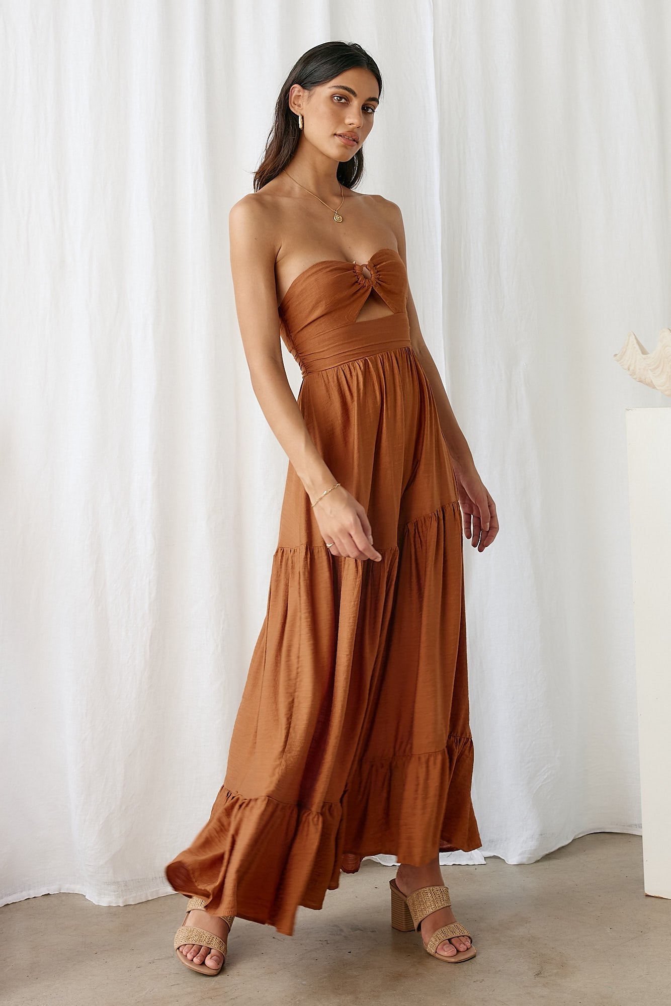Let's Fly Away Maxi Dress Tan