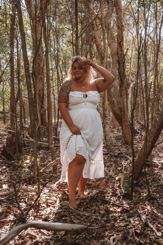 Santa Elena Midi Dress White