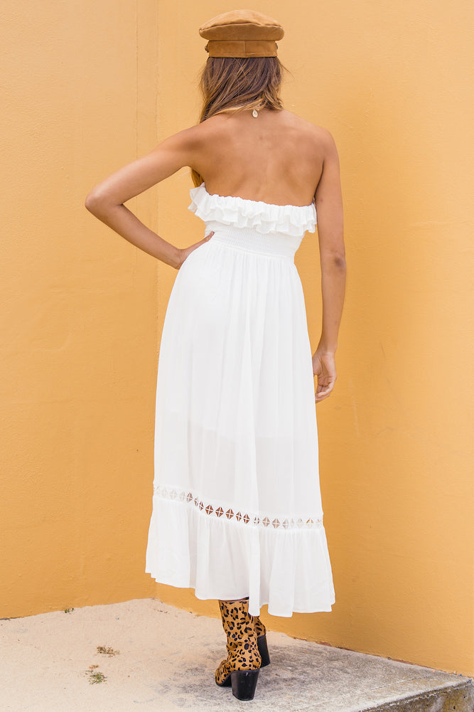 Santa Elena Midi Dress White