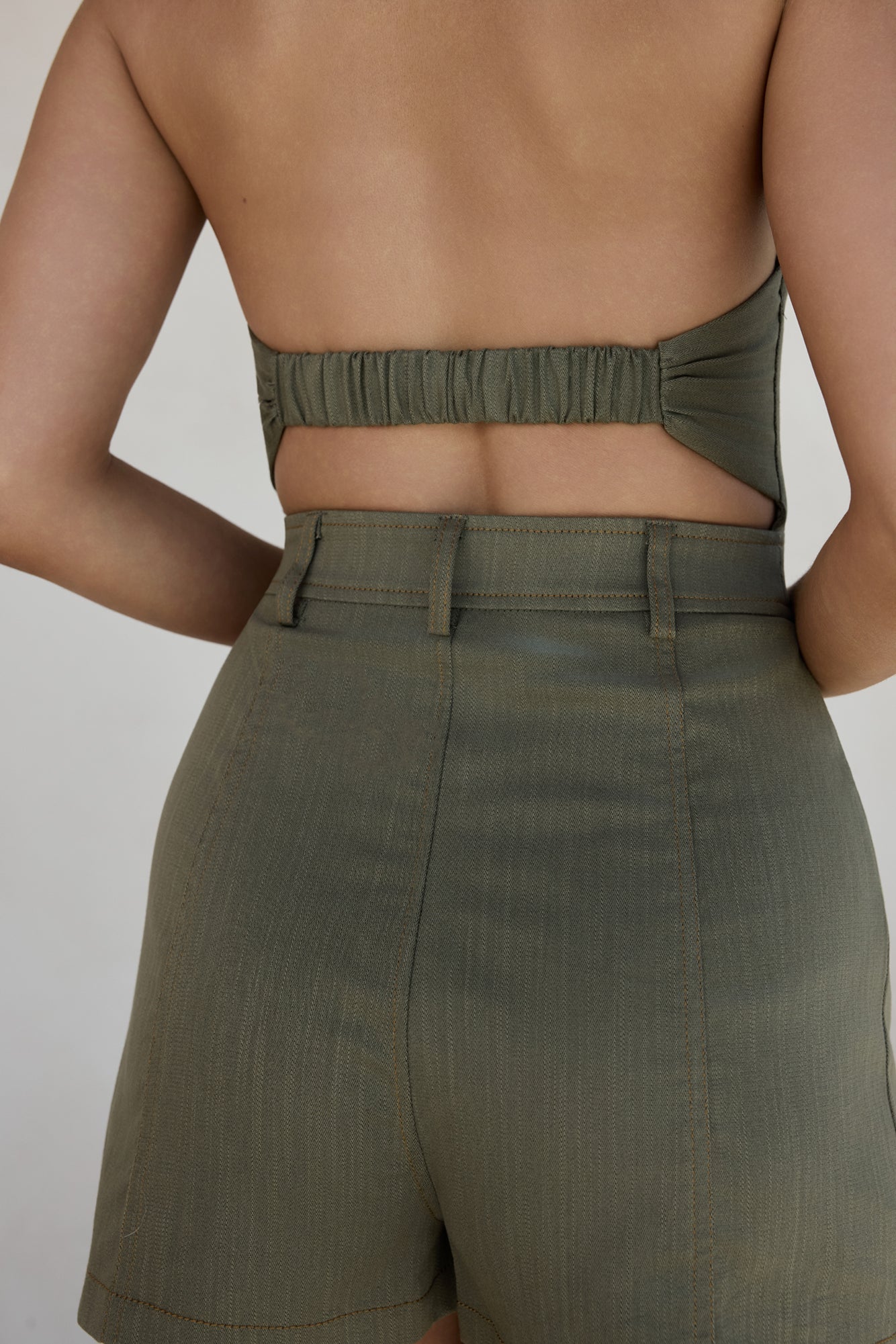 Arizona Halter Playsuit Khaki